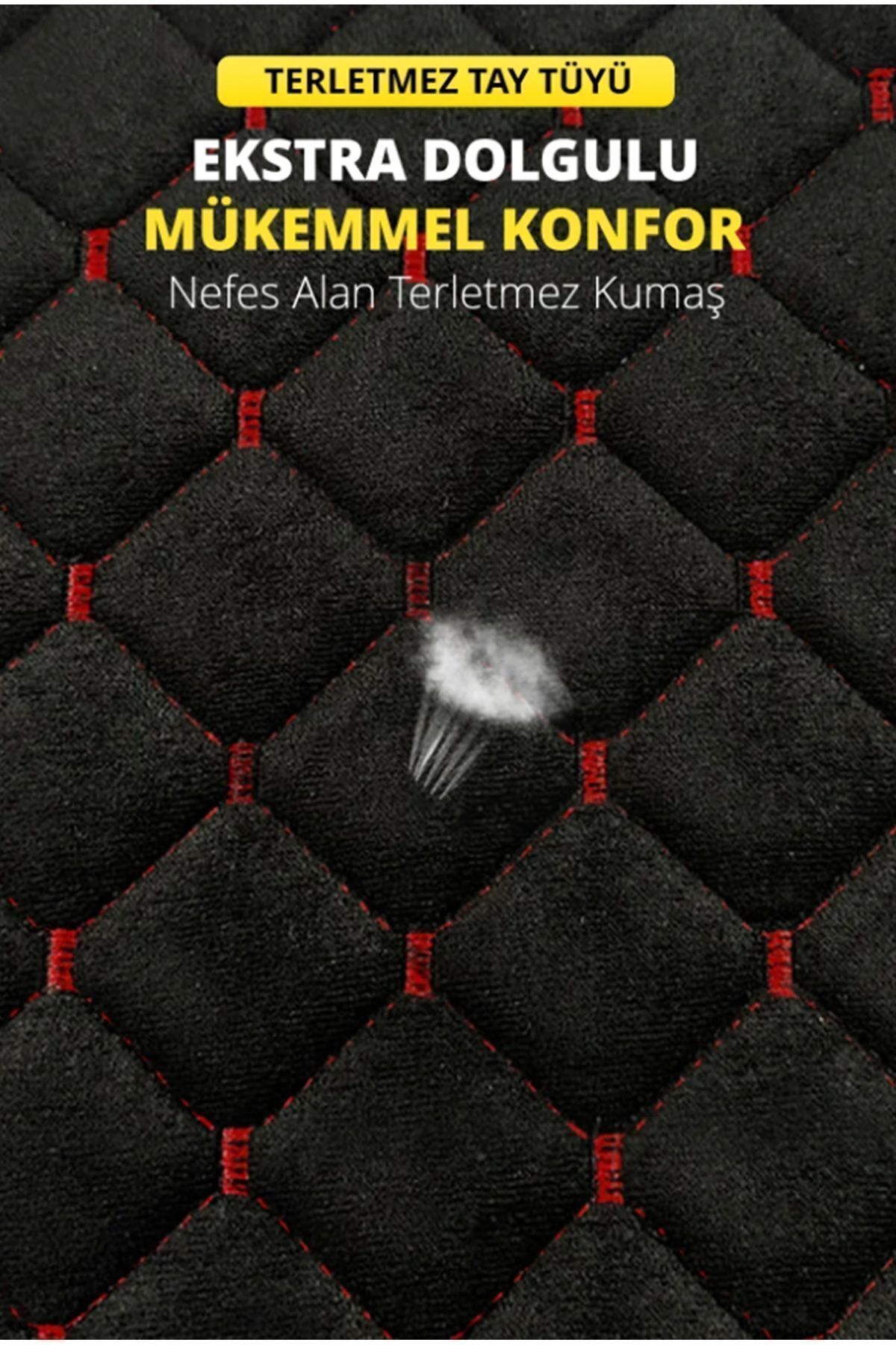 Genel Markalar Tay Tüyü Cepli & Terletmez Kumaş Sırtlı Oto Koltuk Minder Seti - Koltuk Koruma Kılıfı (3'lü Set) fotoğrafı 4 (önizleme)