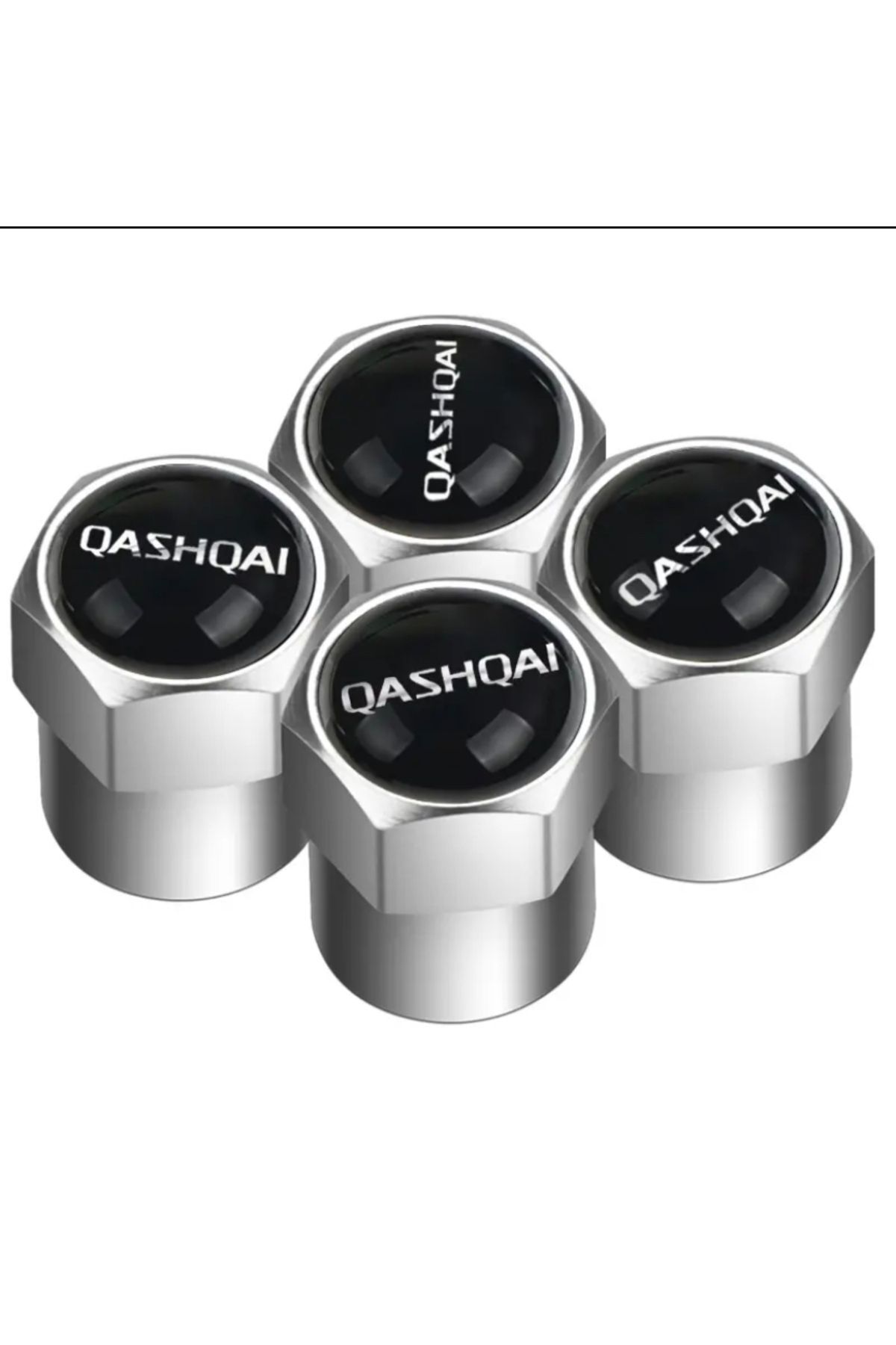 İKTUNING NİSSAN QASHQAI LOGOLU ALÜMİNYUM KAPLAMA 4 ADET SİBOP KAPAK (GÜMÜŞ)