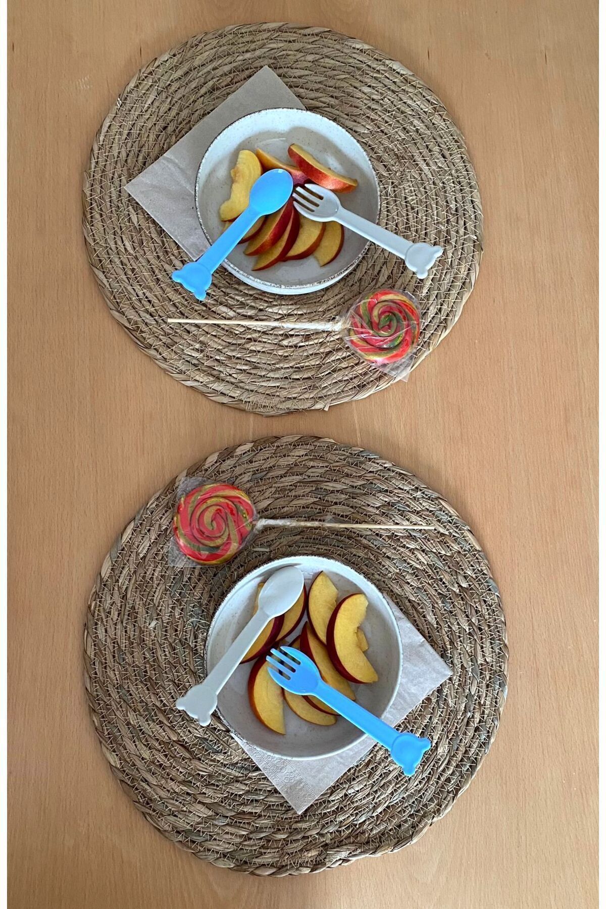 ZM HOME Bebek Mama Çatal Kaşık Seti Plastik Mama Kaşığı, Ek Gıda Kaşık Catal Renkli Kaşık fotoğrafı 4 (önizleme)