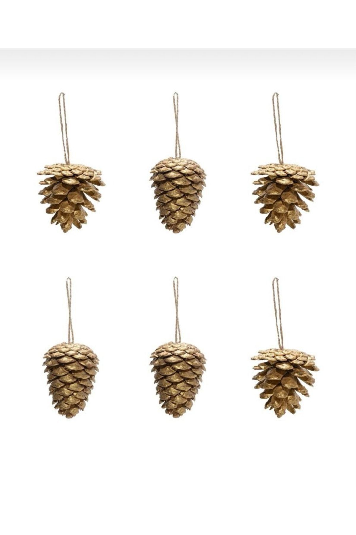 Elfora Yılbaşı Çam Ağacı Süsü Kozalak Altın 5 cm 6'lı G1