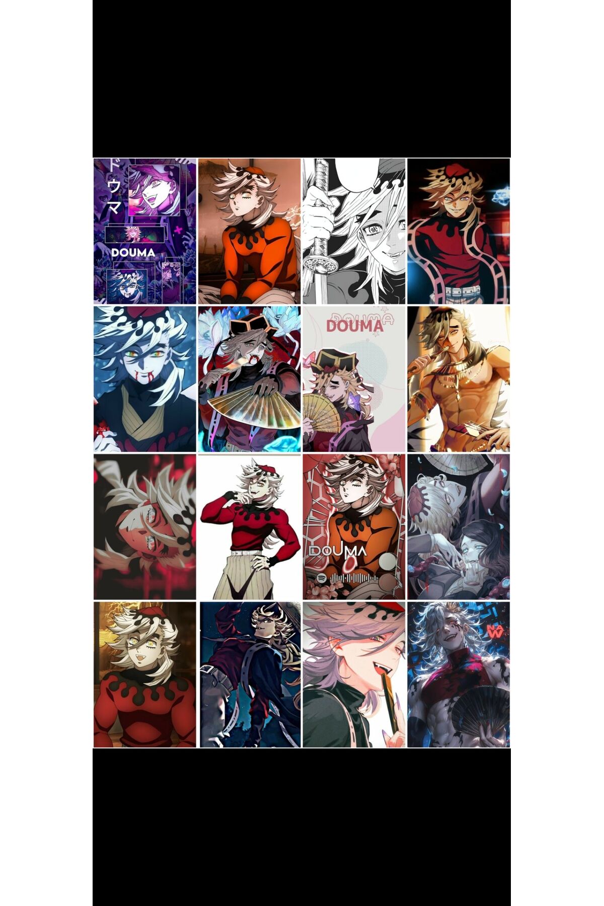 owl bag demon slayer   Douma karakter  özel seri Tasarım 16' L Fotokart Seti