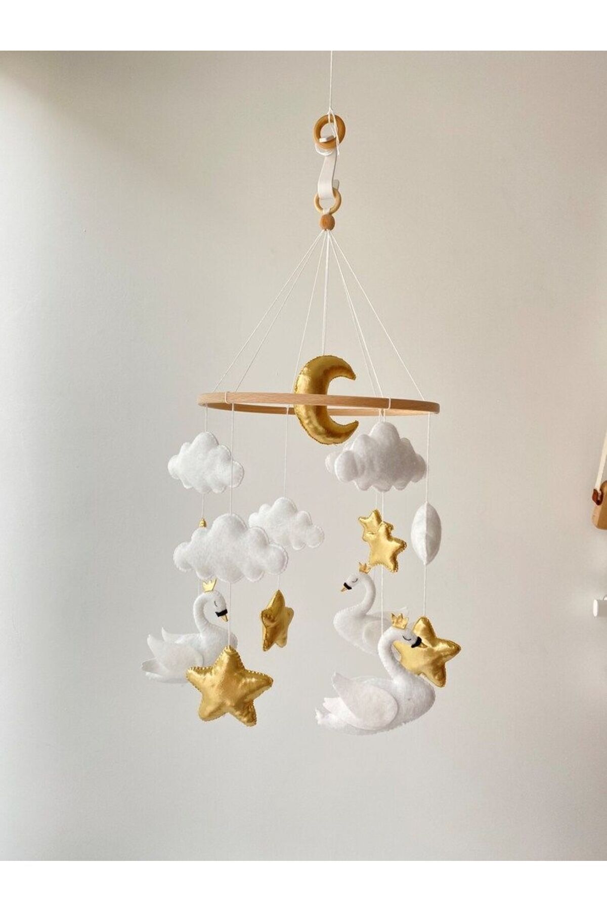 EFSBABY (MÜZİKLİ)kız Bebek Beşiği Dönence Gold fotoğrafı 2 (önizleme)