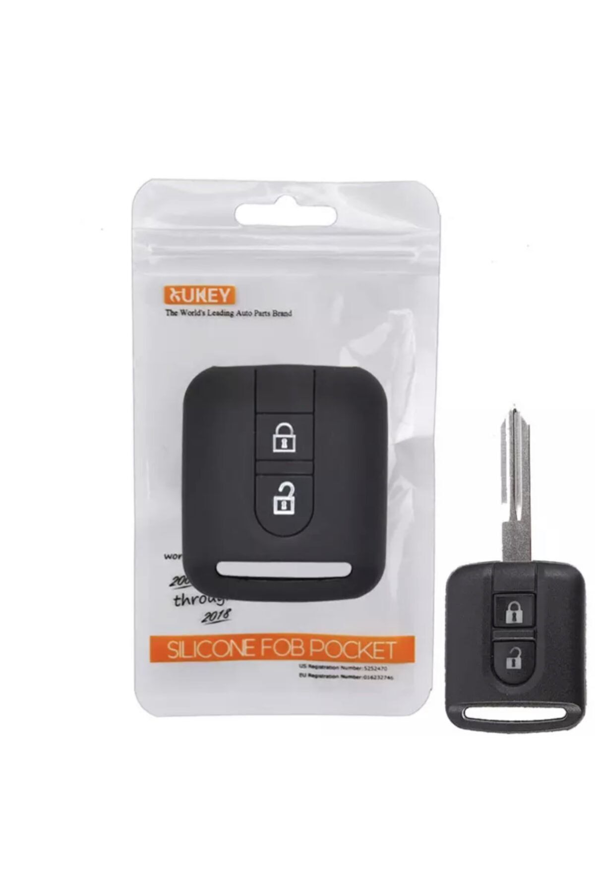 HIBEYO Custodia per chiave auto in pelle adatta per Nissan X