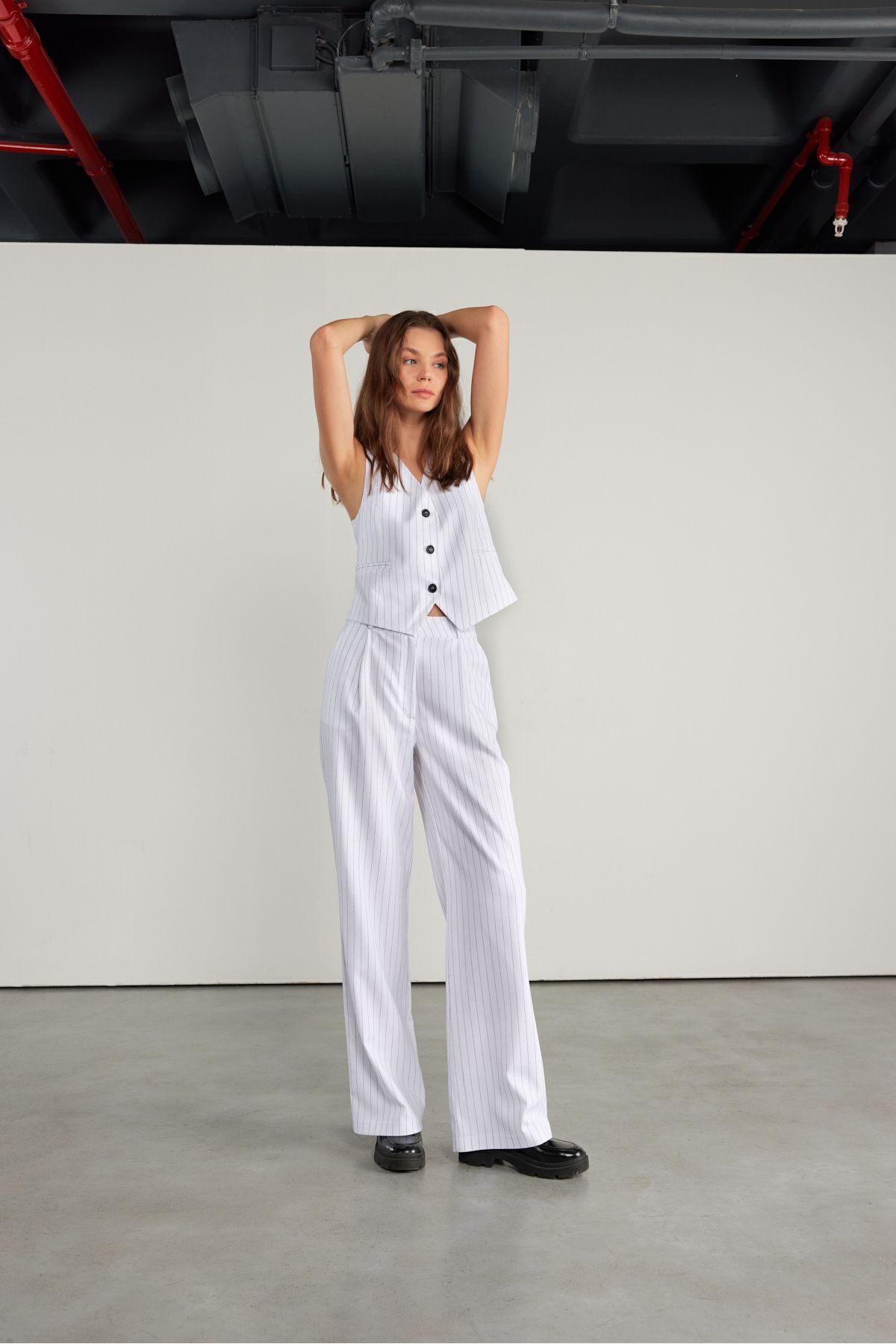 VATKALI-Lange Hose weiß gestreift 5