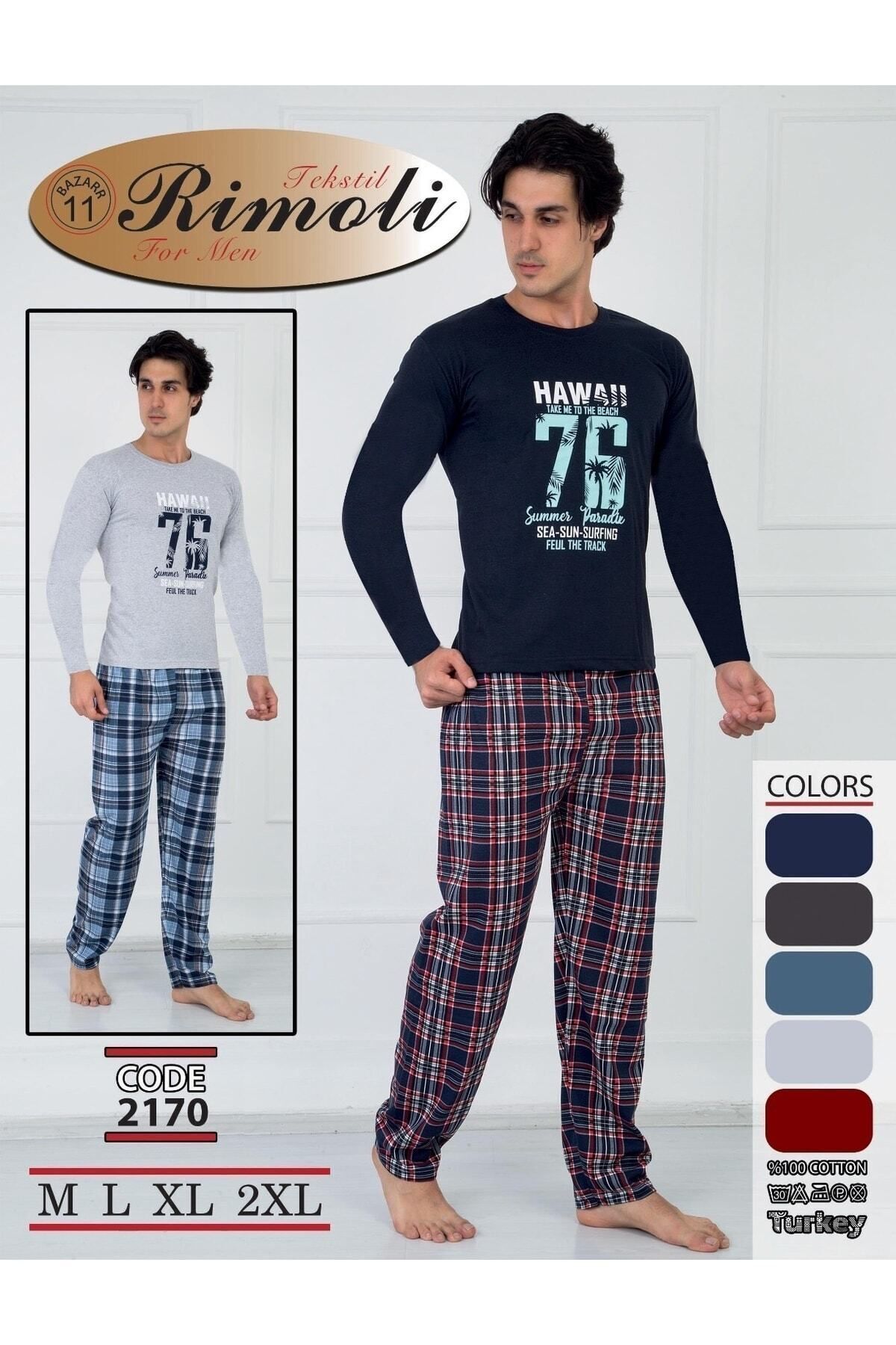 Rimoli-Pajamas 100% Cotton Single Jersey Men's Pajama Set Hawaii 2