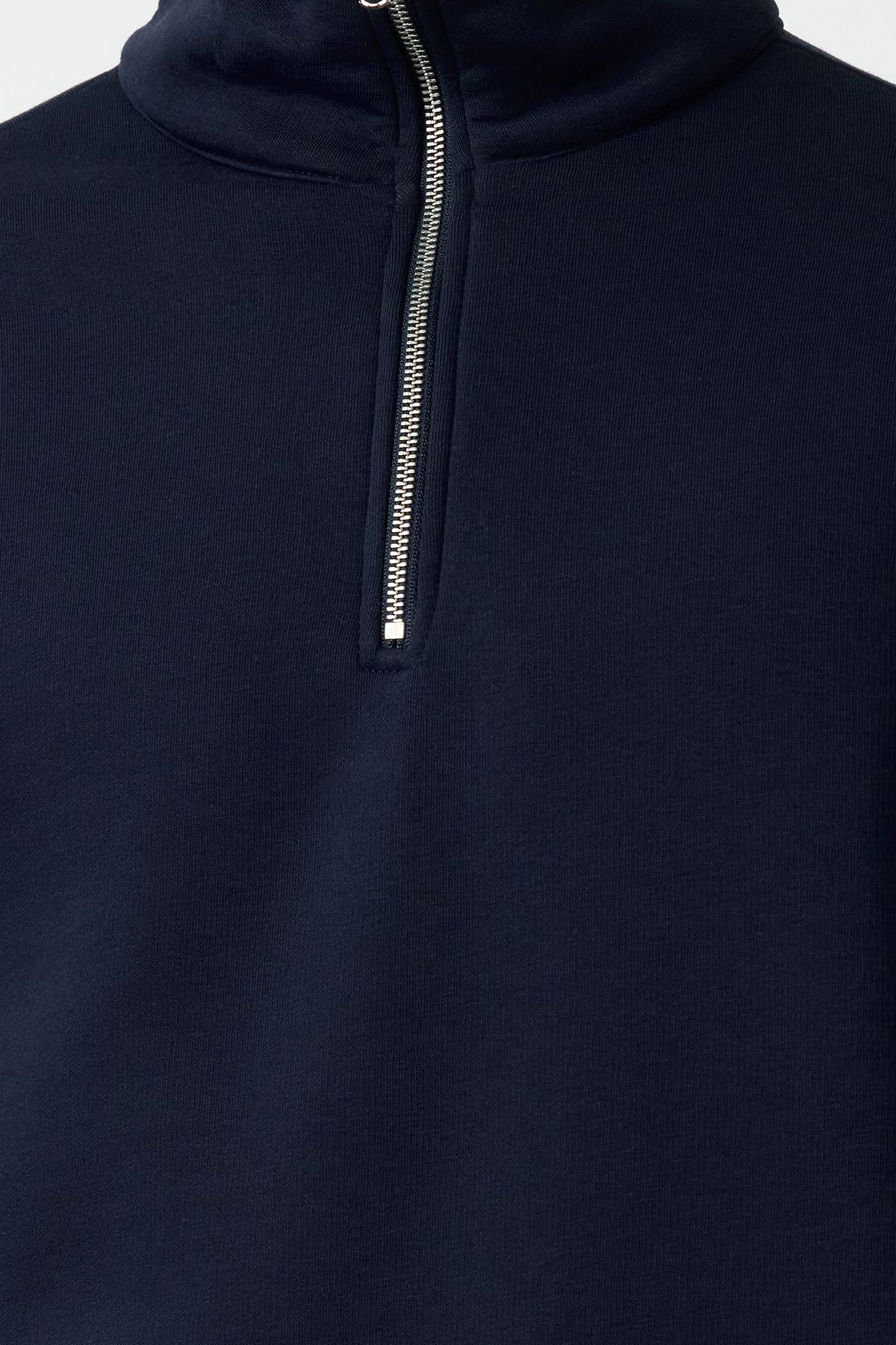 Trendyol Collection-Тъмносин суитшърт от полар от полар - стояща яка, с цип Tmnaw25Sw00081 3
