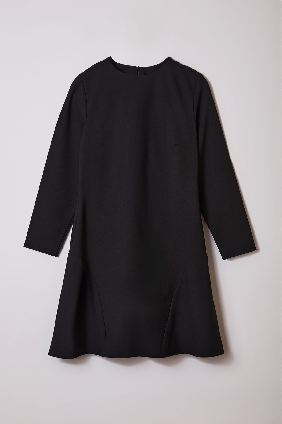 Trendyol Curve-Plus Size Black Mini Dress - Hidden Zipper, Long Sleeve - TBBAW25AH00054 6