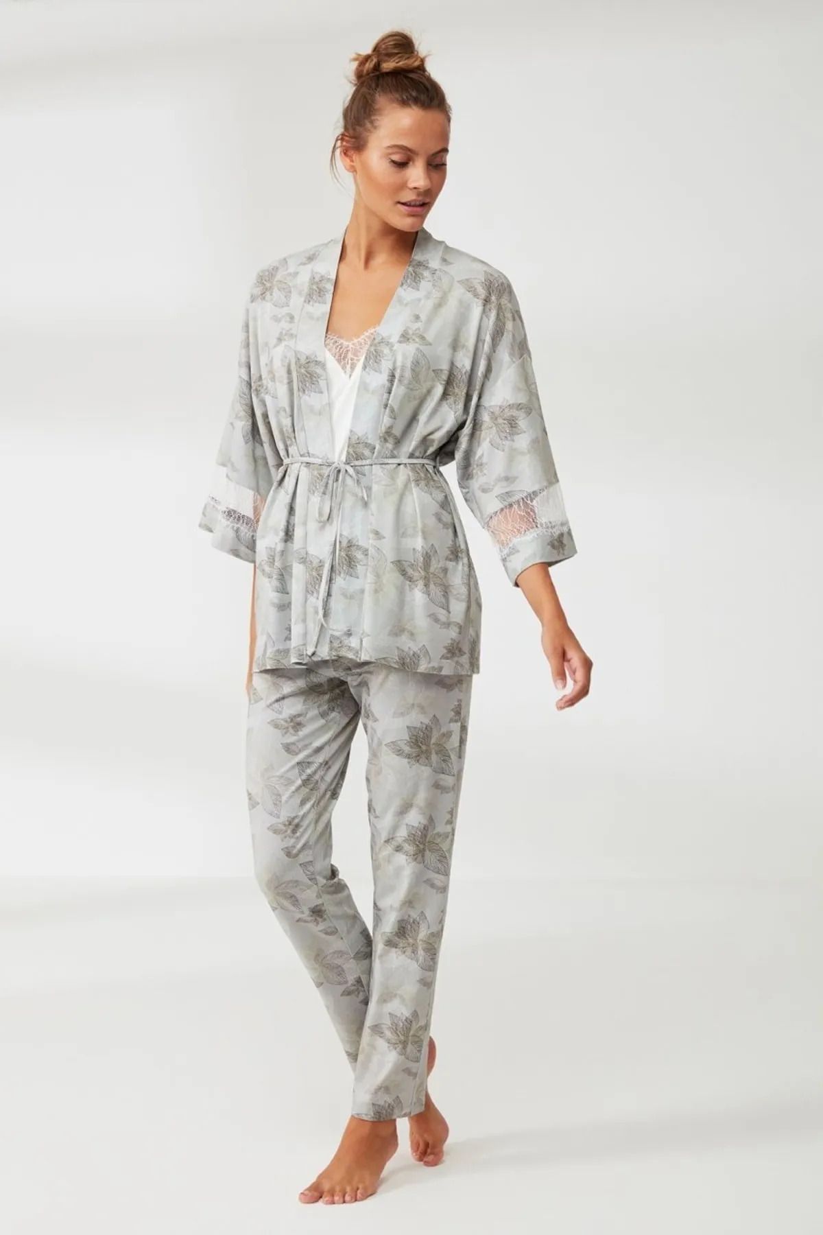 Büyük Beden Üçlü Pijama Takımı -2130