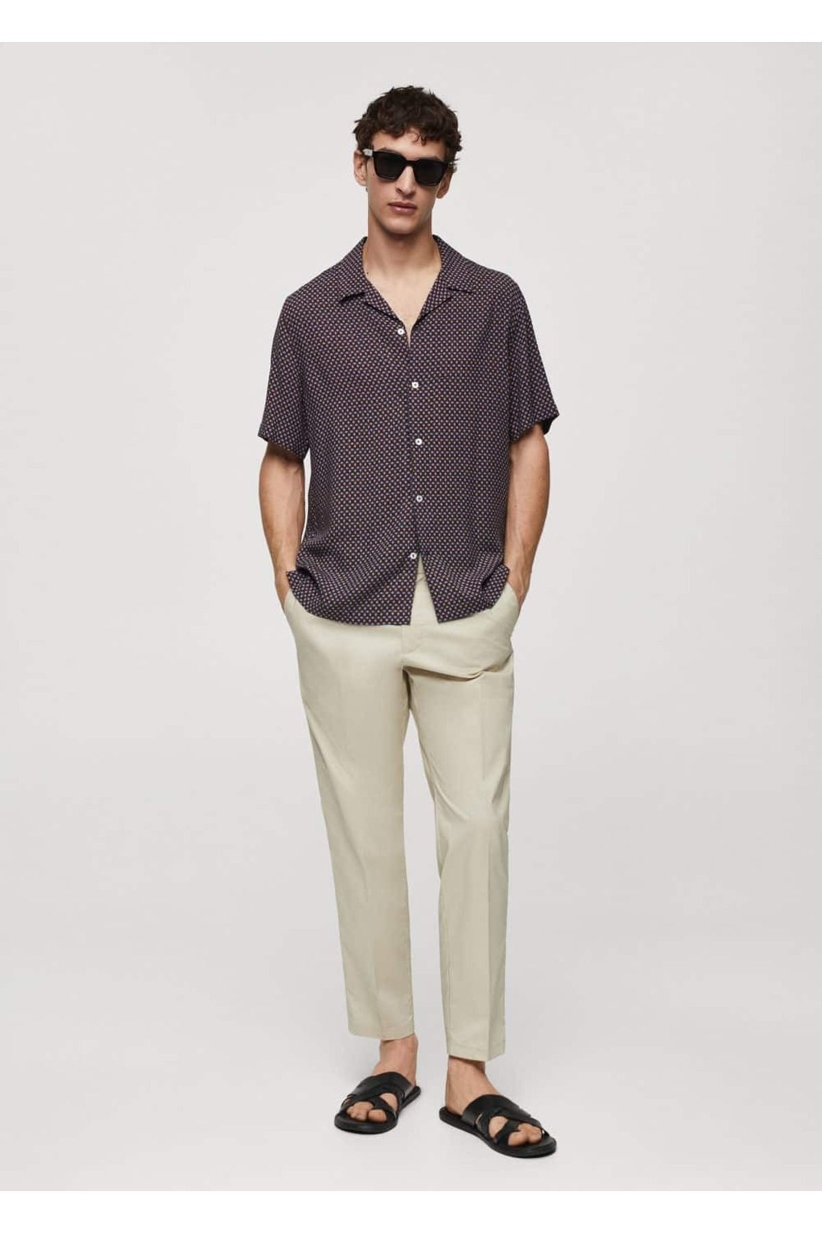 MANGO Man-Short-Sleeved Shirt with Regular Cut and Pattern 2