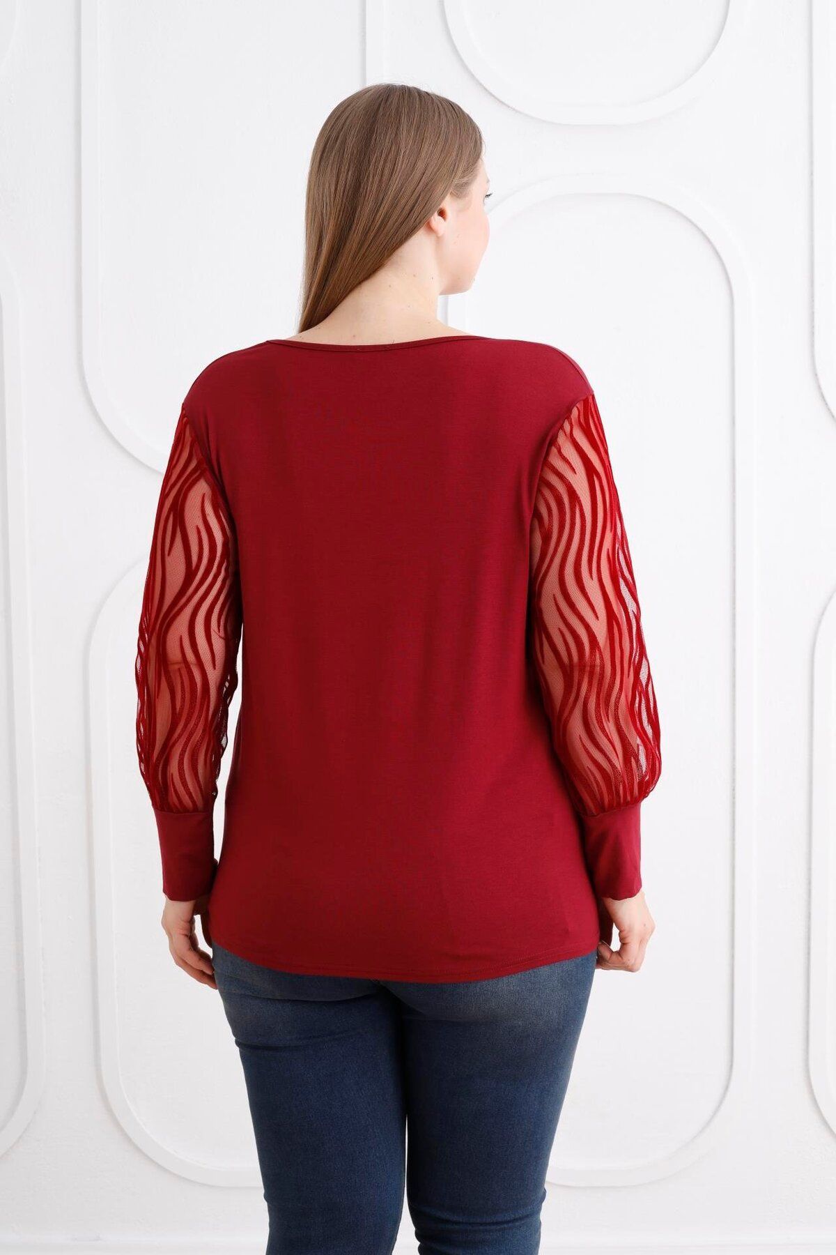Blouse dentelle rouge online