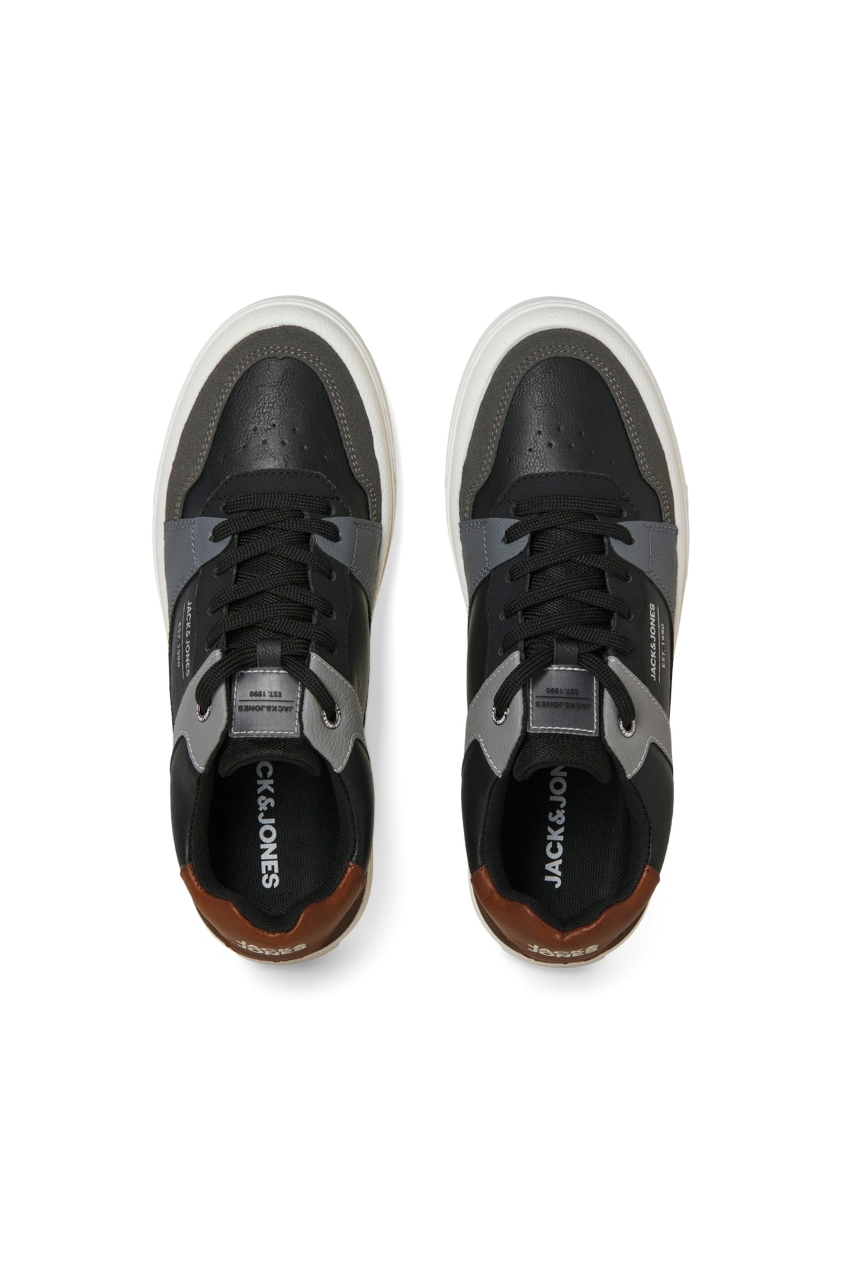 کفش اسنیکر جک اند جونز مردانه PU خاکستری  راسته      کژوال/روزمره | Jack & Jones J&J 12262818 - تصویر 3