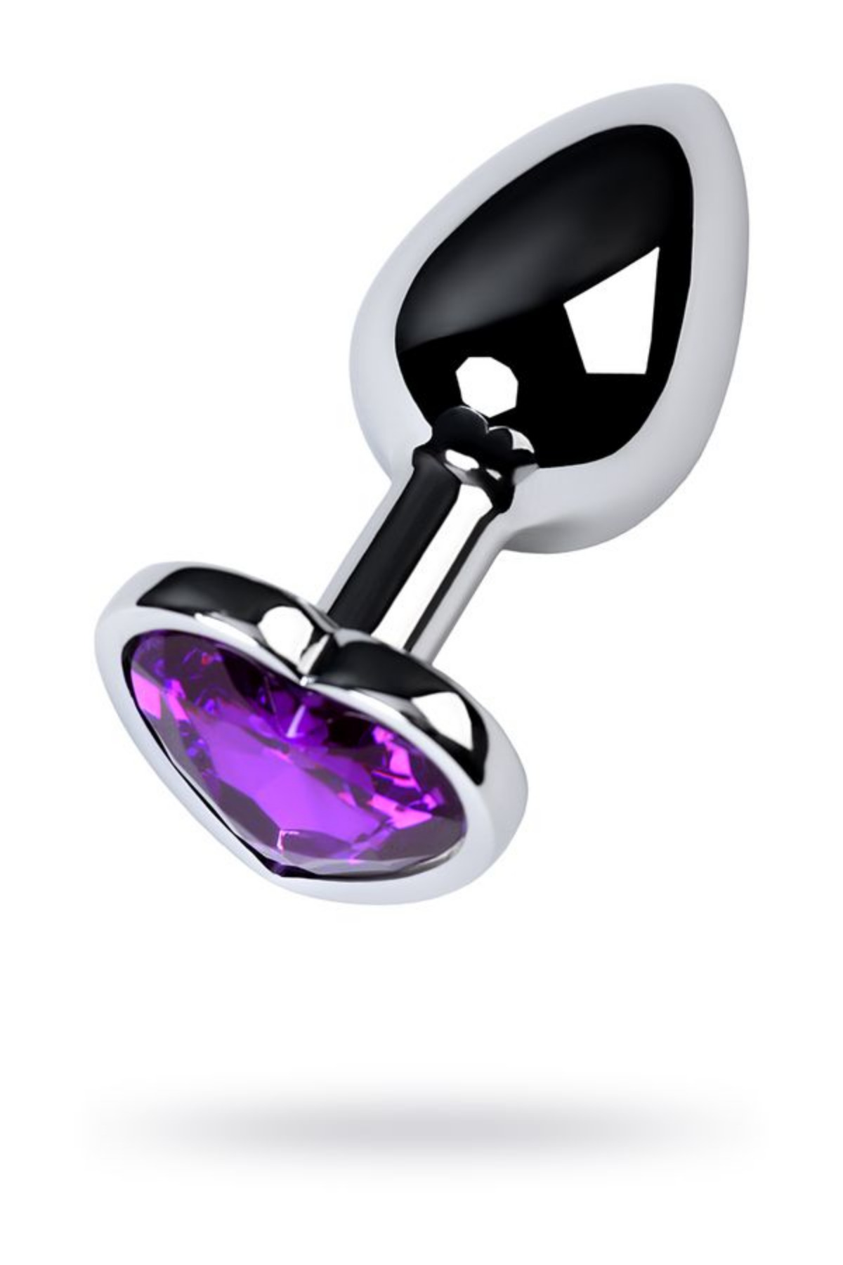 ada marketing adult toys Metal Anal Plug 7 cm - Gümüş, Mor Kristalli, 50 gr, Pürüzsüz ve Şık Tasarım