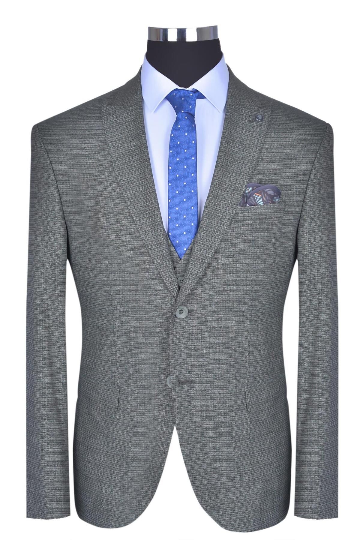 BAGGI-Costum pentru bărbați cu vestă slim fit - potrivire confortabilă 2