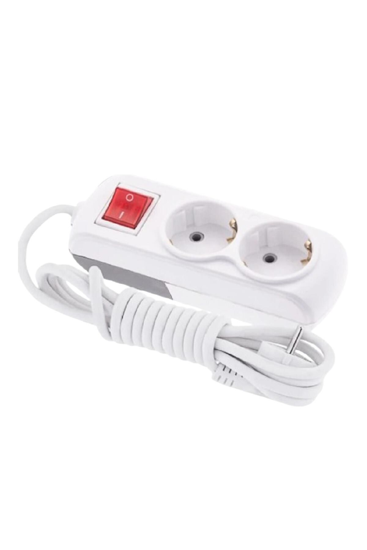 Badem10-2-piece Group Socket - 2 Meter Plug Coupler, Grounded Switched Buttoned Extension Socket 5