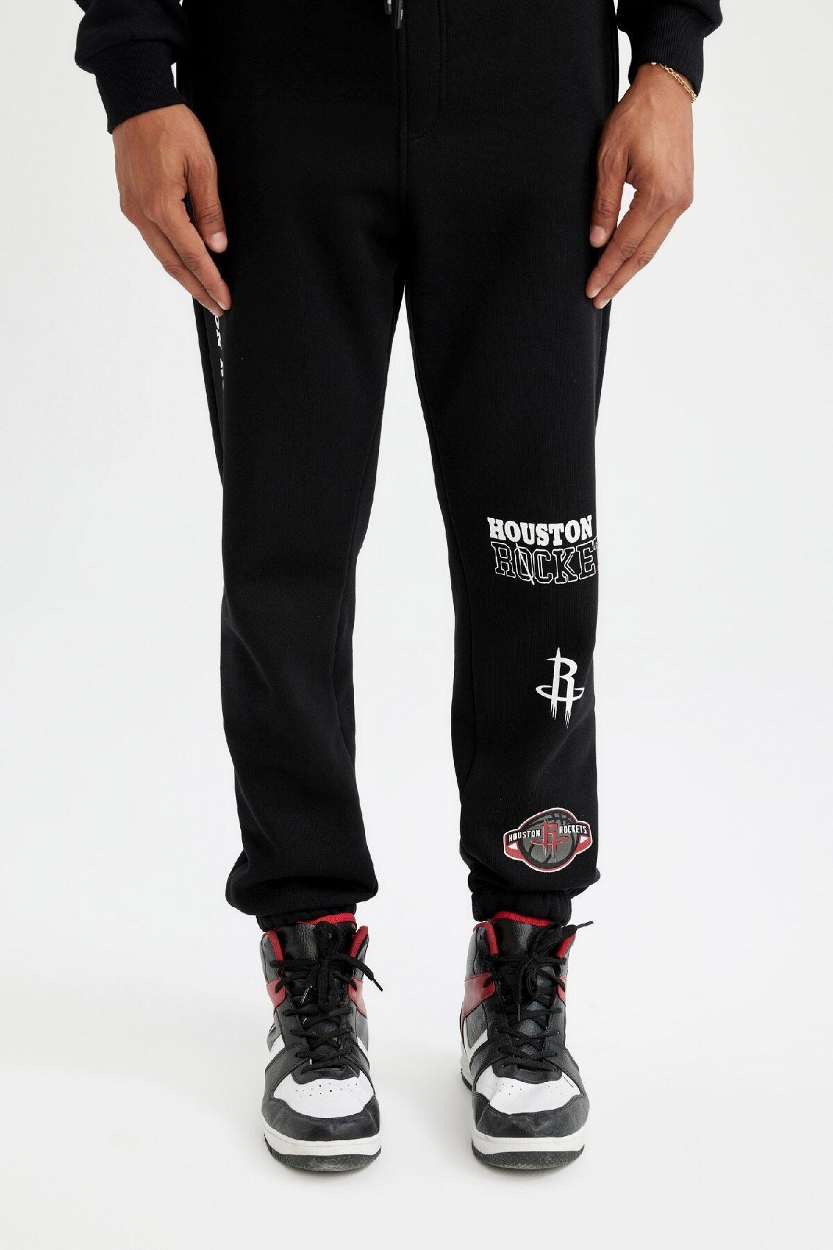 DeFacto-Nba Houston Rockets Standard Fit - Thick Jogger Sweatpants with Pockets and Straight Leg 4