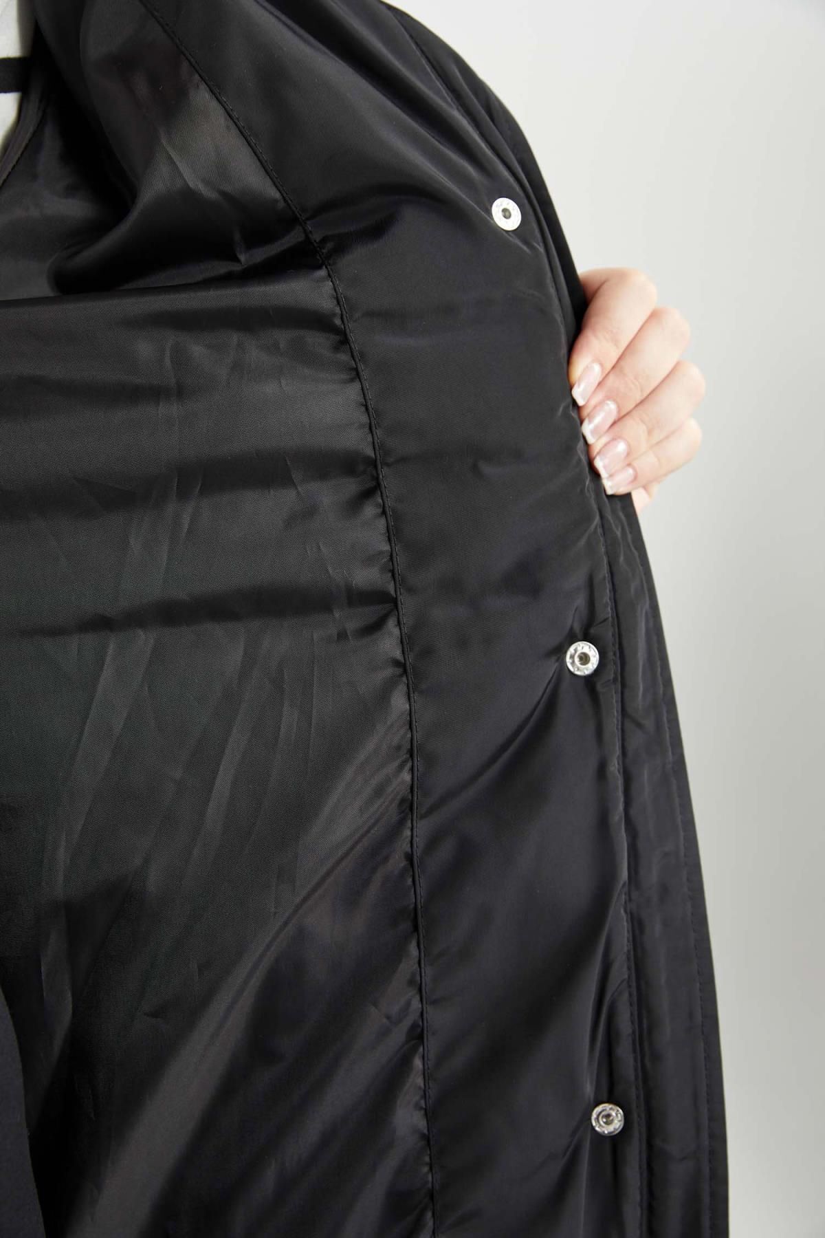 DeFacto-Water Repellent Removable Faux Fur Hooded Quilted Coat A0772Ax23Wn 7
