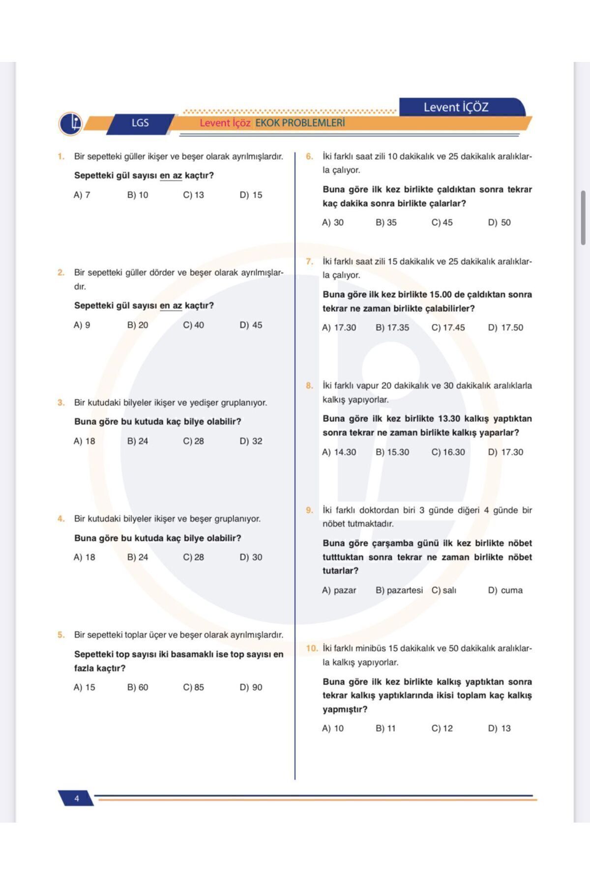Lgs Matematik-lgs En En En Başlangıç Seti 4 Lü Set