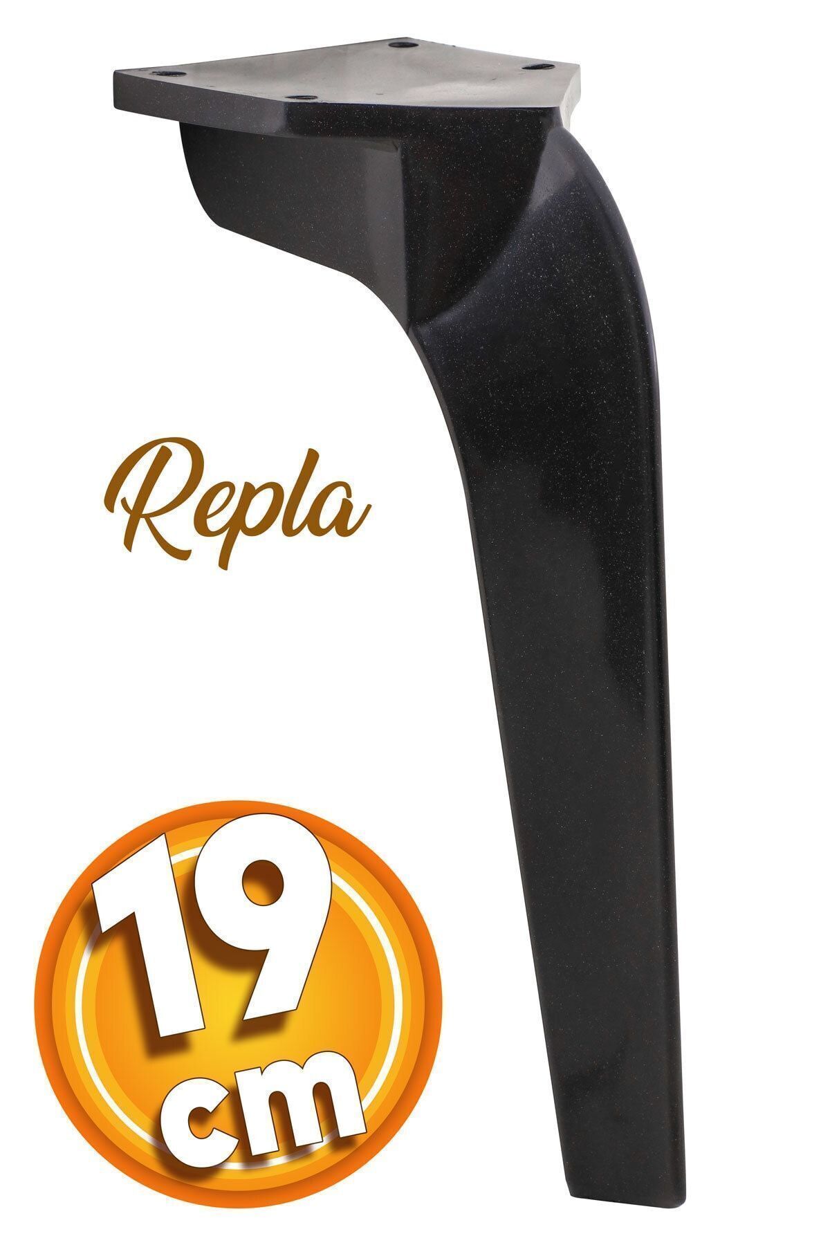 Badem10 Repla Lüks Mobilya Kanepe Tv Ünitesi Konsol Koltuk Ayağı 19 Cm Siyah Ayakları