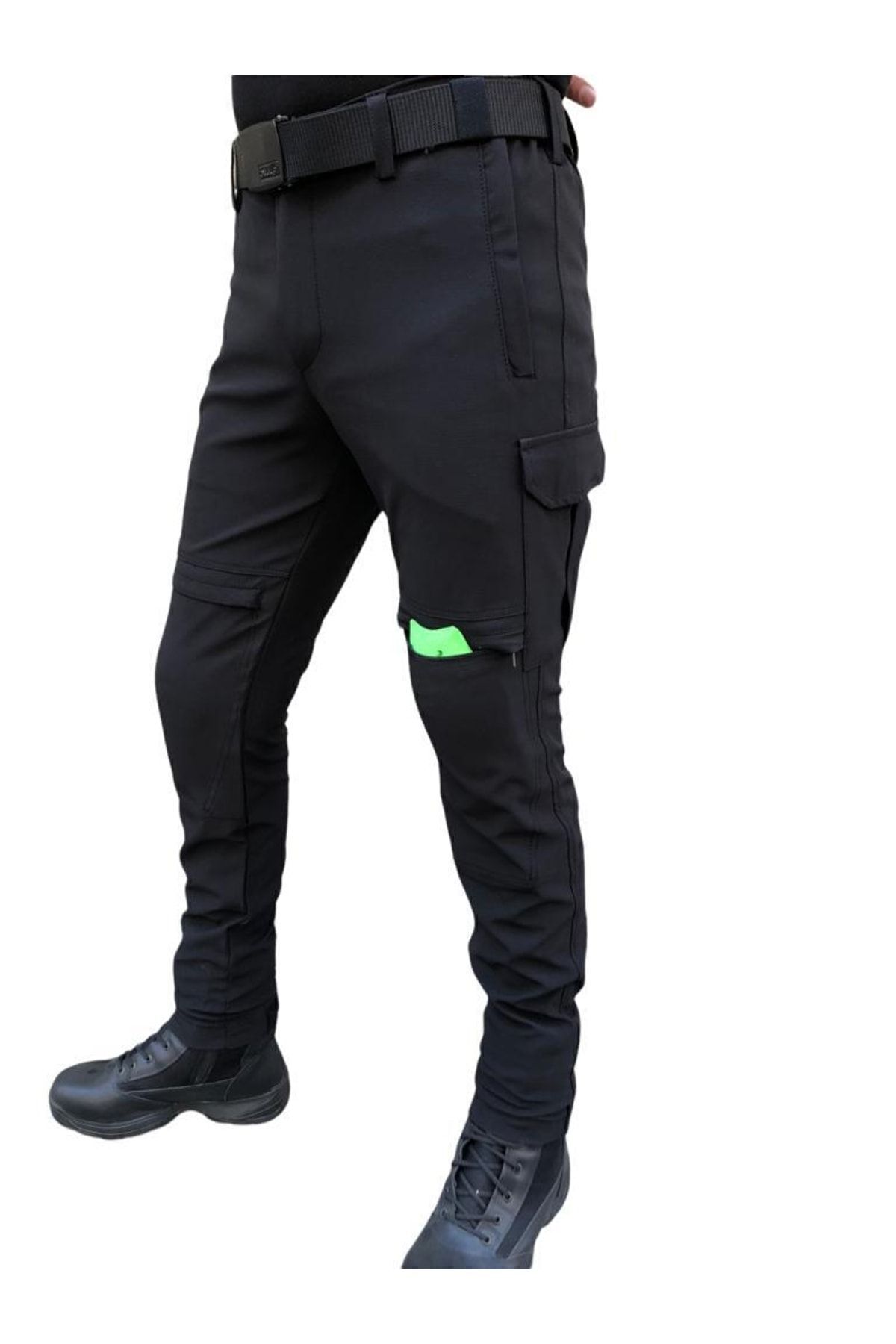 Efsane Yazlık Siyah Motorcu Pantolonu