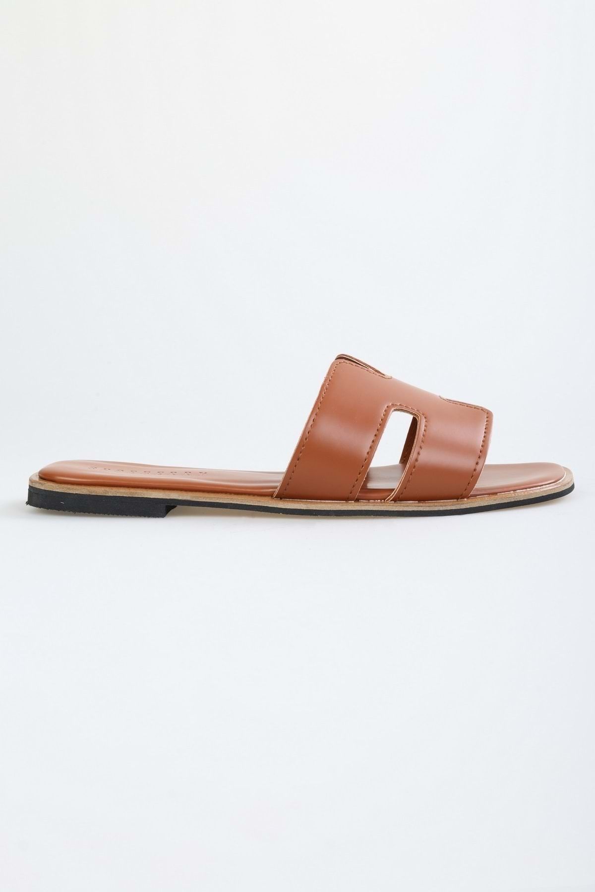 Shoeberry-Flache Penny Brown Skin-Hausschuhe für Damen 3