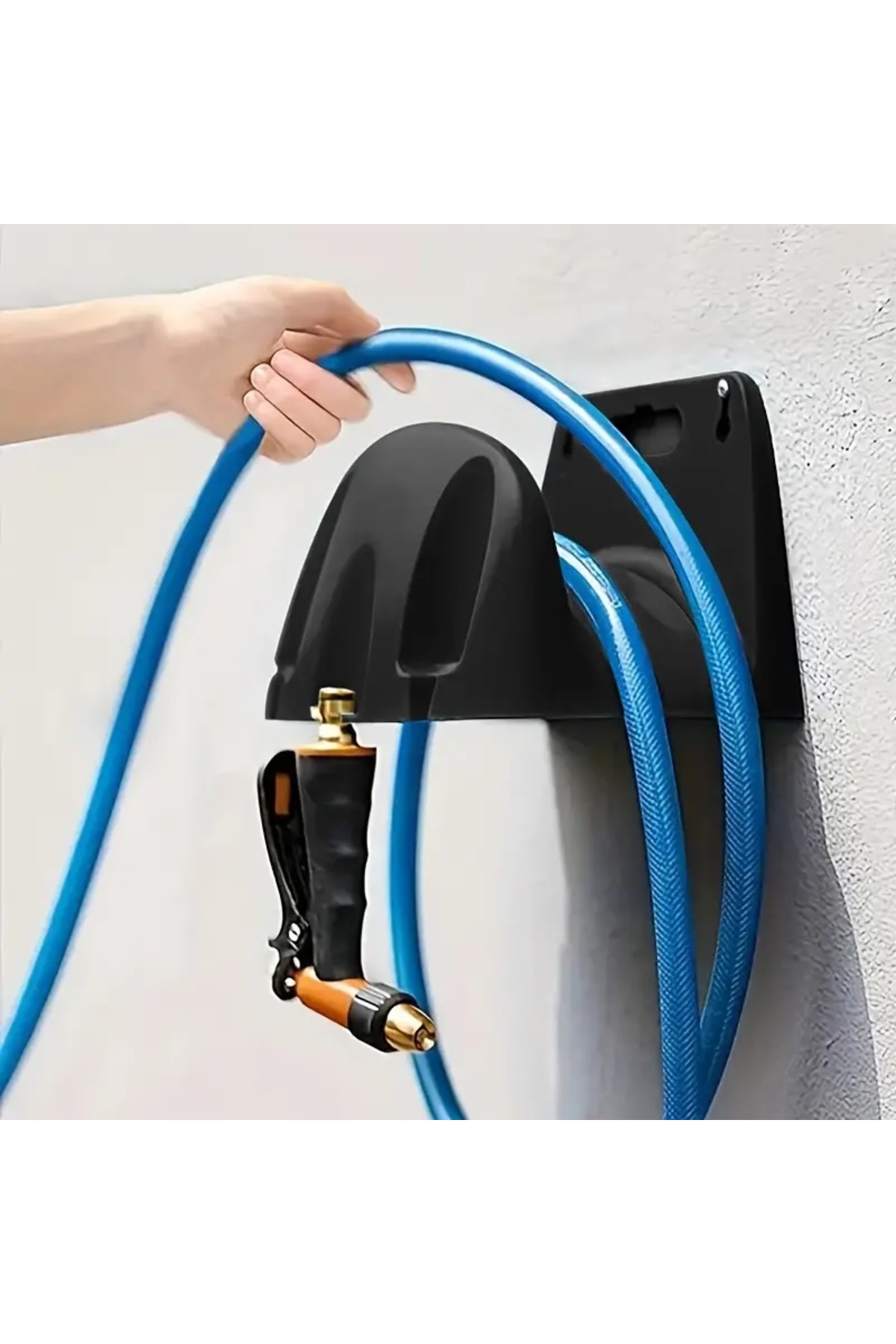 Genel Markalar Hortum Toplama Aparatı- Sarma Plastik Hortum Askısı Siyah 34.29x29.21x22.48cm