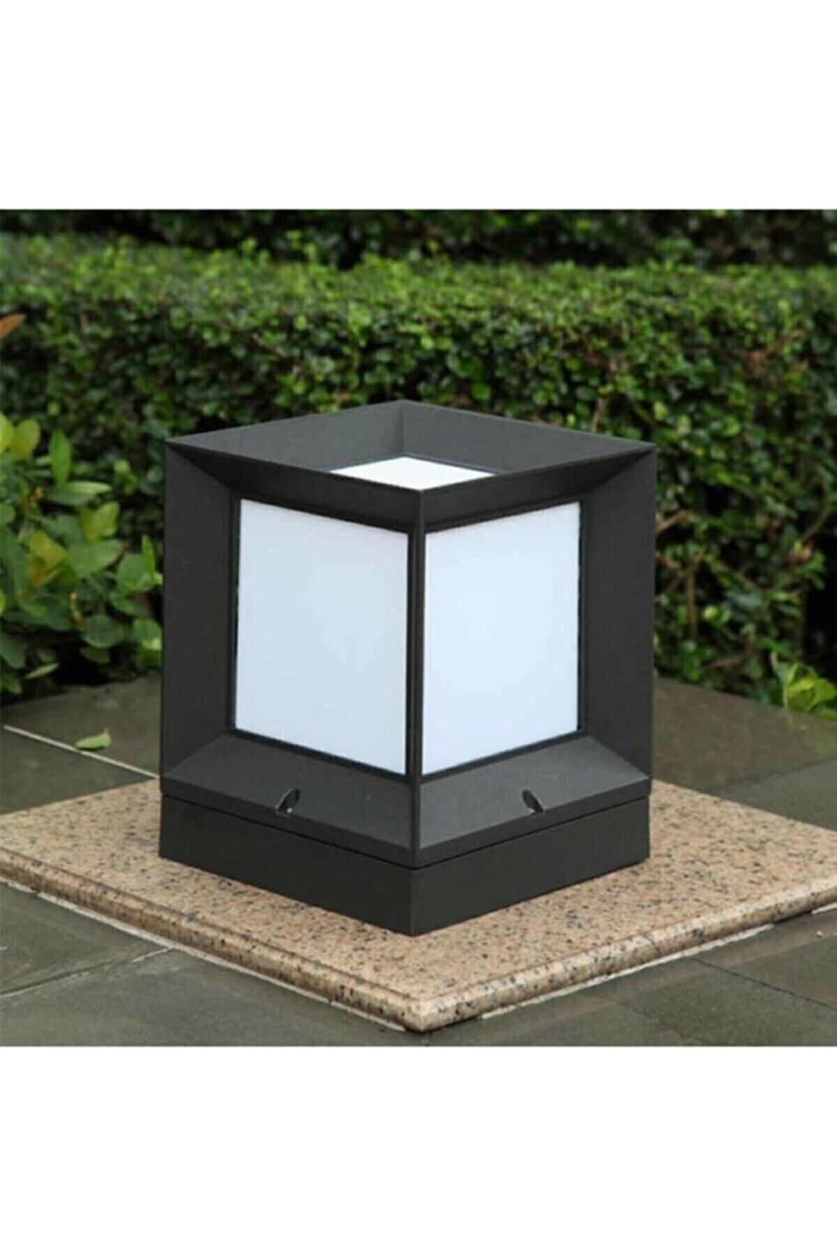 AGS PLASTİK Ags Bahçe Aydınlatma Kare Küp Setüstü Siyah