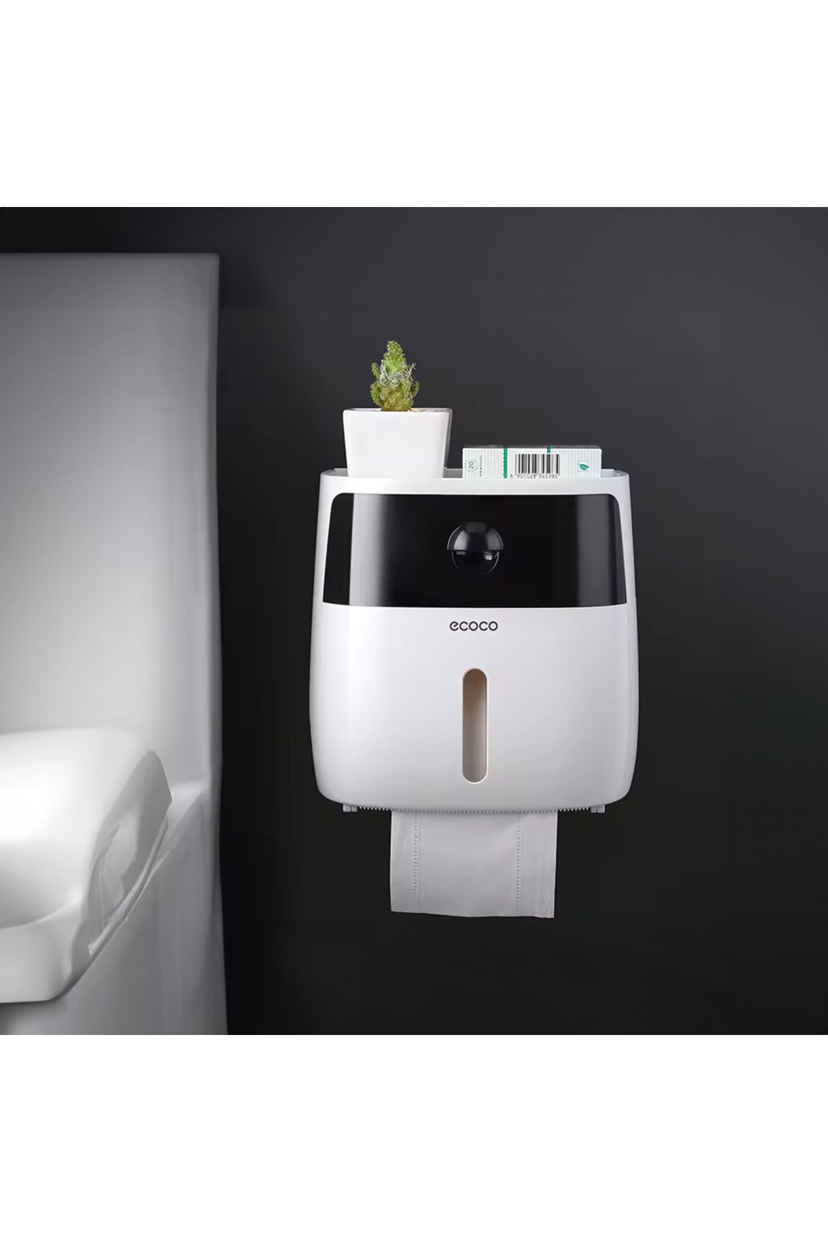 Youban-Miecoco Ecoco - Water Resistant Wall Adhesive Toilet Paper, Bathroom Storage Box with Drawers 2