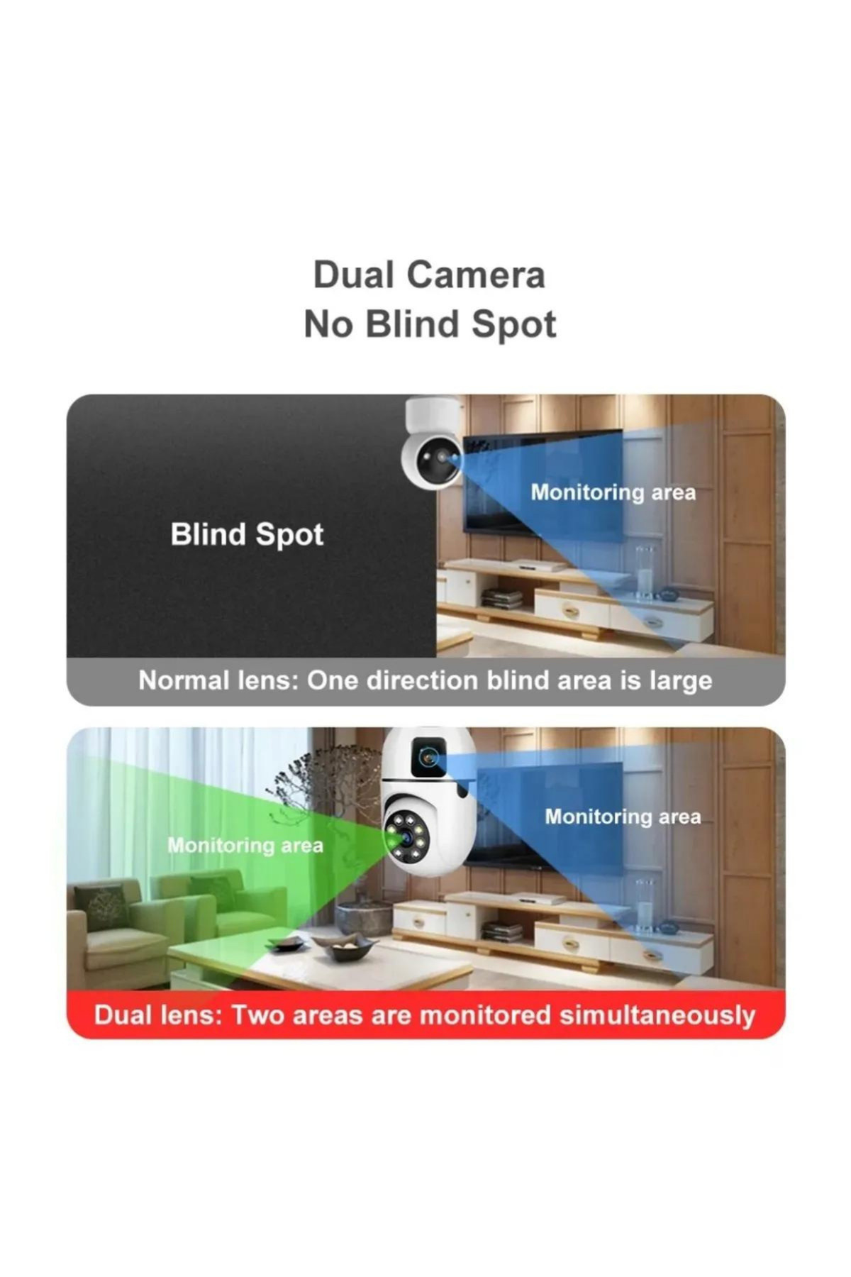 SKYNEX Wifi Çift Lens Ampul Kamera Evcil Hayvan-Bebek Hareket Takip Gözetim 1080P Akıllı Güvenlik Sistemi fotoğrafı 2 (önizleme)