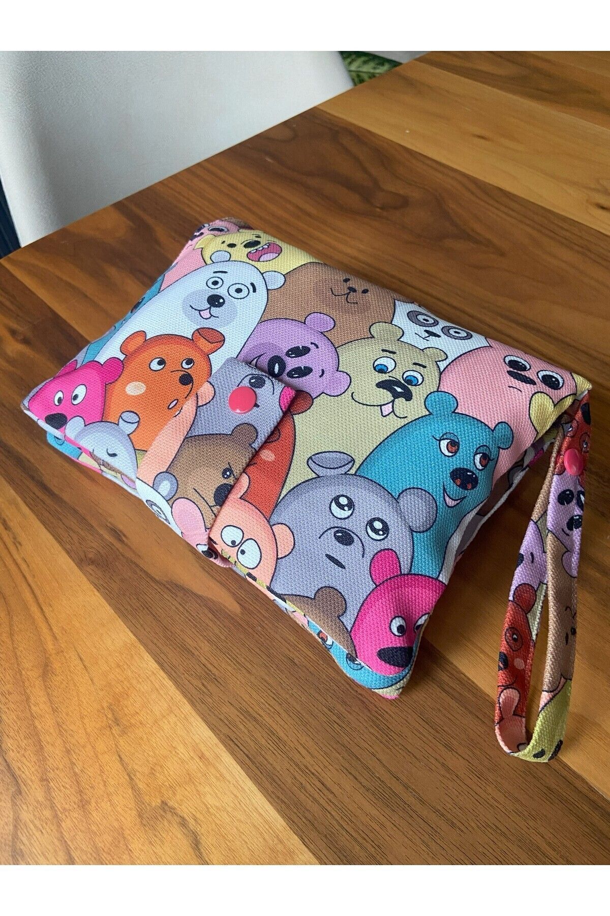 m montefair Meraklı Ayıcıklar Pratik Bebek Bezi Düzenleyici Bebek Alt Açma Bakım Çantası, Organizeri