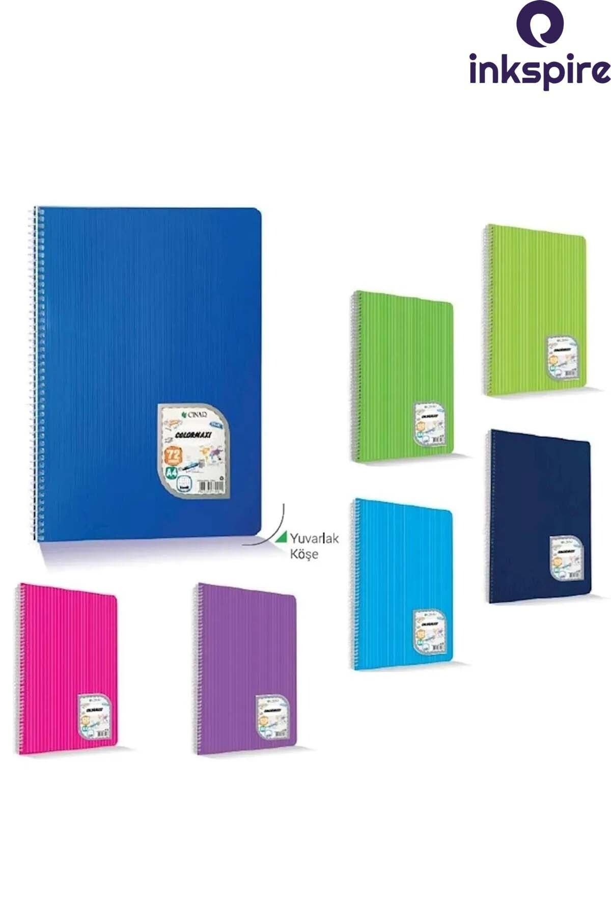 inkspire-Large Size Ring Binder - 3 Pieces of 72 Sheets Plaids, 2 Pieces of 72 Sheets of Lines, Pp Cover, Spiral A4 2