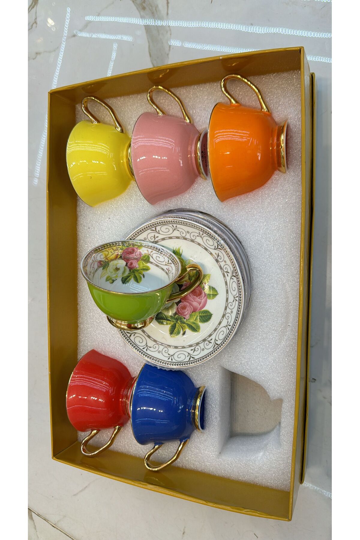 hediye ESTERHOMEDECOR 6 kişilik porselen kahve fincan takımı - Fiyatı ...