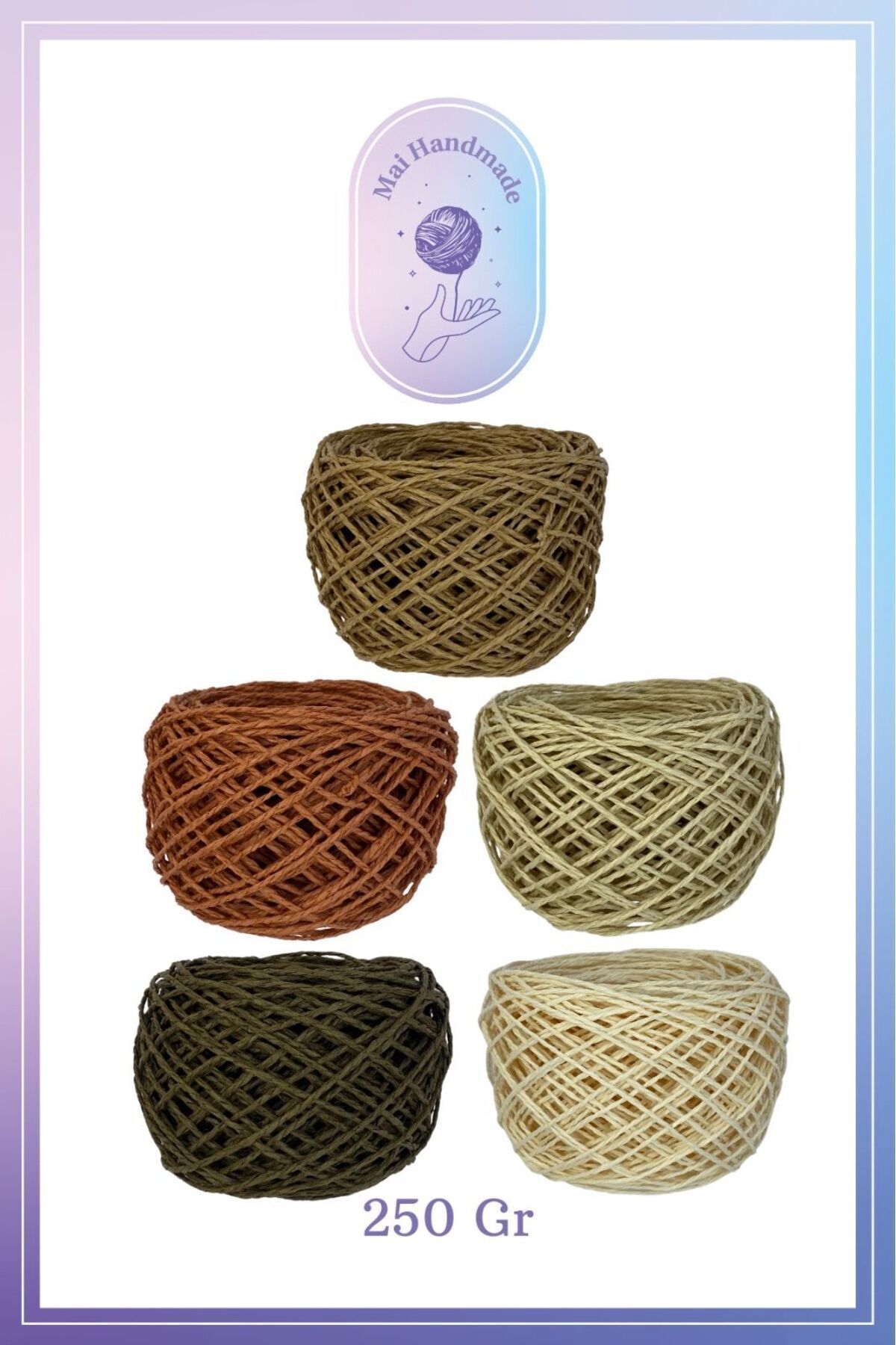 Natural Paper Rope Bag Rope Set of 5 Knitting Rope