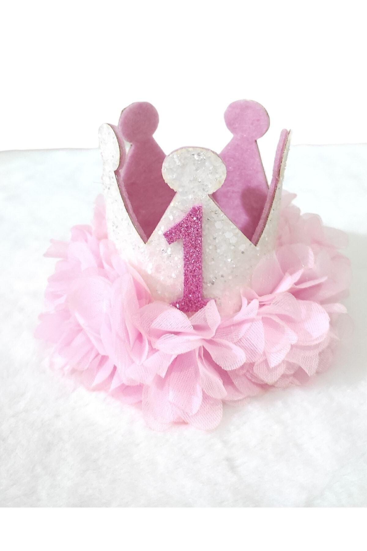 1 Year Birthday Crown White Candy