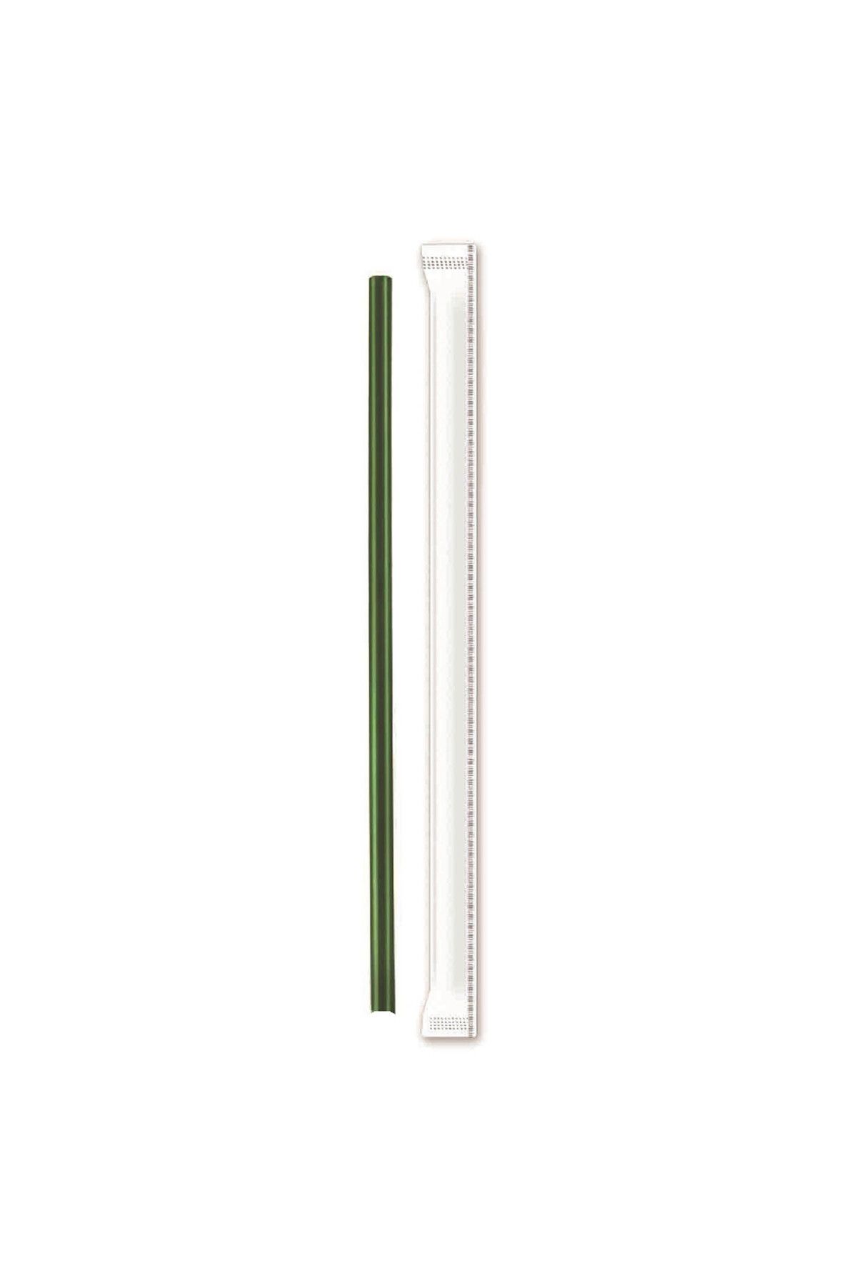 Jawad-Wrapped Straight Green Straw 7.7mm - 200Pcs 1