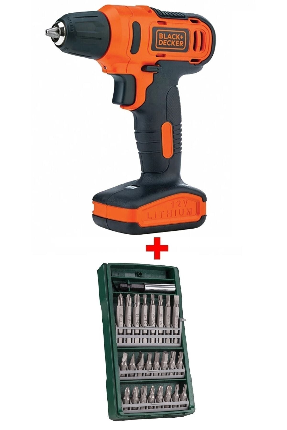 Black&Decker Şarjlı Matkap Akülü Vidalama Şarjlı Vidalama Tornavida + Bosch 25 Parça Vidalama Ucu