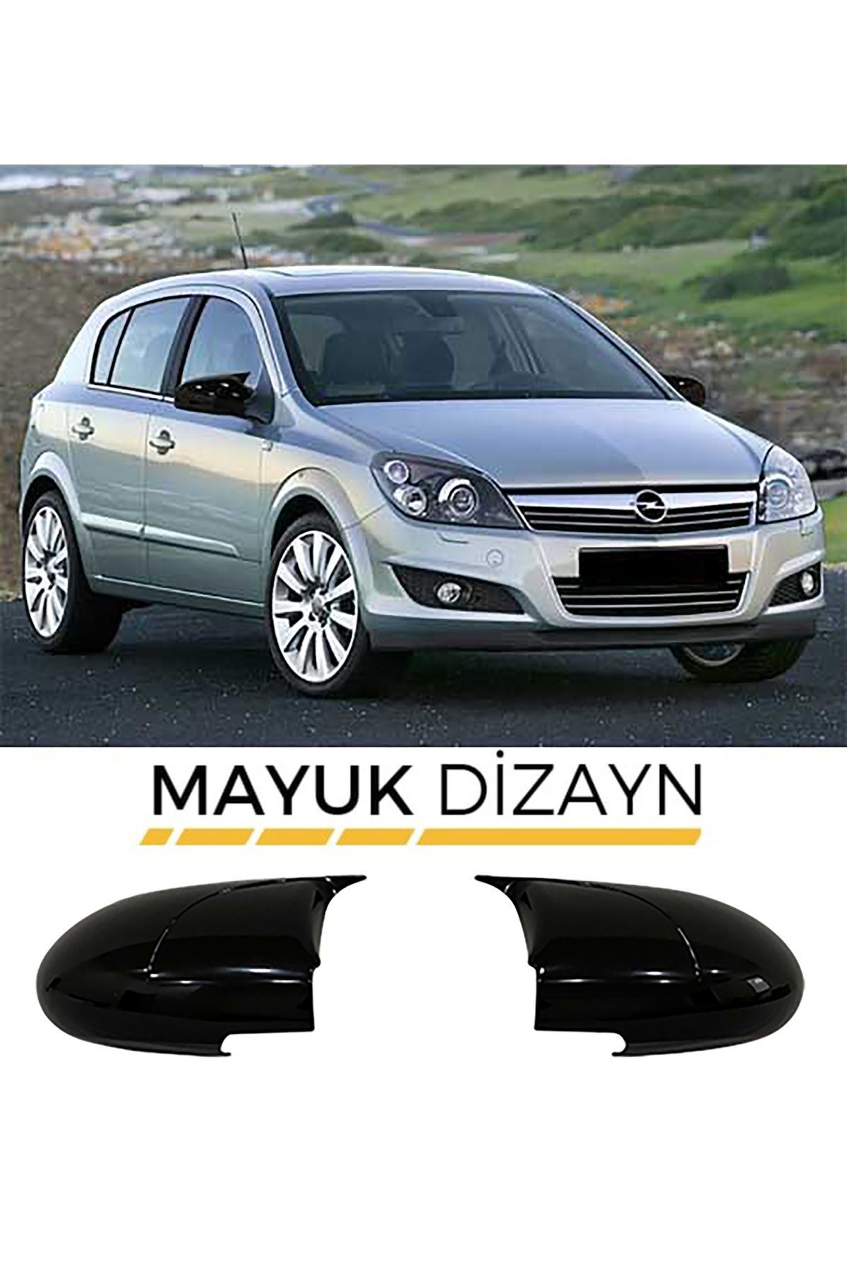 Mayuk Dizayn Opel Astra H (2004-2009) Uyumlu Batman Yarasa Ayna Kapağı Ve Montaj Bandı ----