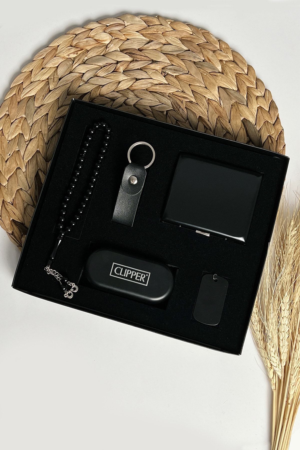 Clipper-علبة سجائر فاخرة محاصر أصلية كبيرة الحجم من الجلد سلسلة مفاتيح بصمة مسبحة 1
