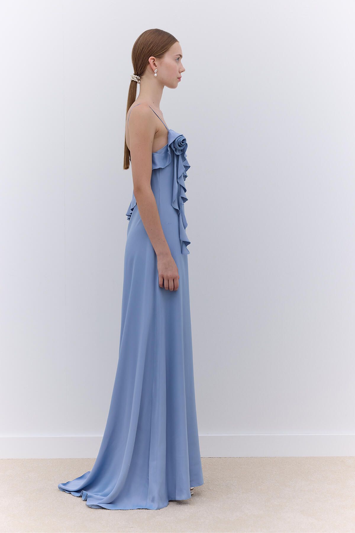 Manuka-Rosalie Blue Strap Evening Dress 3