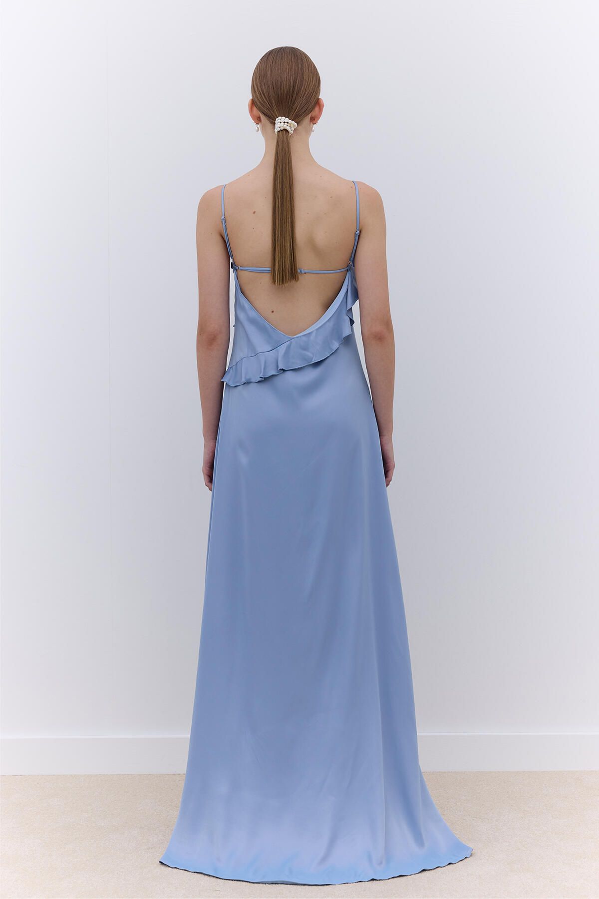 Manuka-Rosalie Blue Strap Evening Dress 5