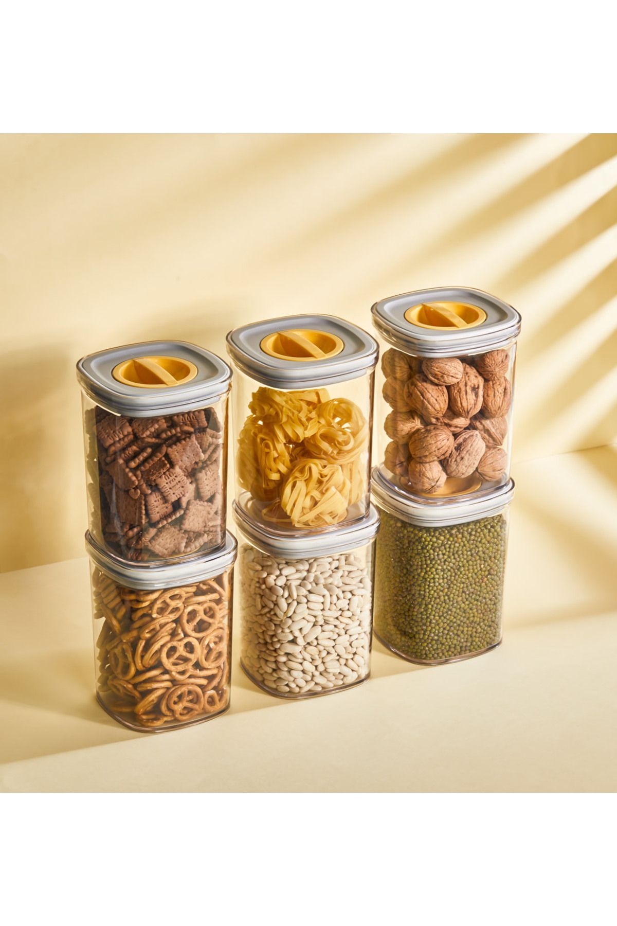 HERBORN-1.4LT & Food Container - 6x Pieces Transparent Locko Leakproof Storage Container 6