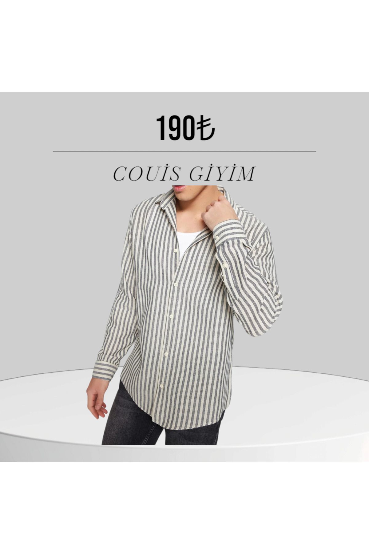 Butik-تصميم قميص مخطط للرجال 1