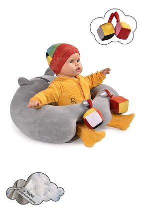 TOKKO Oyuncaklı Bebek Oturma Destek Minderi - Devrilmez Bebek Koltuğu - Elyaf...