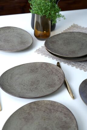 Keramika Mat Toprak Stella Pasta Tabağı 23 Cm 6 Adet 20572