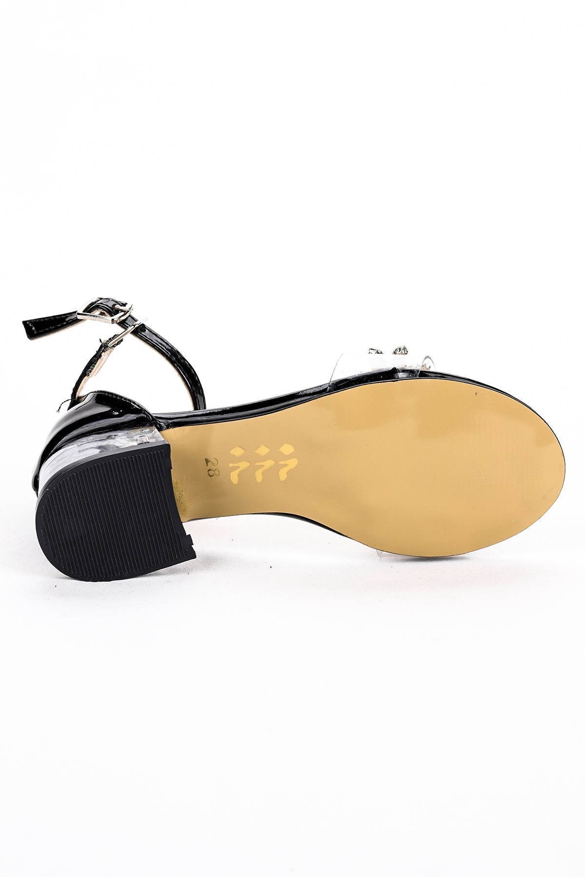 Kiko Kids-3 cm transparente Sandalen mit Steinabsatz für Mädchen - Abendschuhe 6