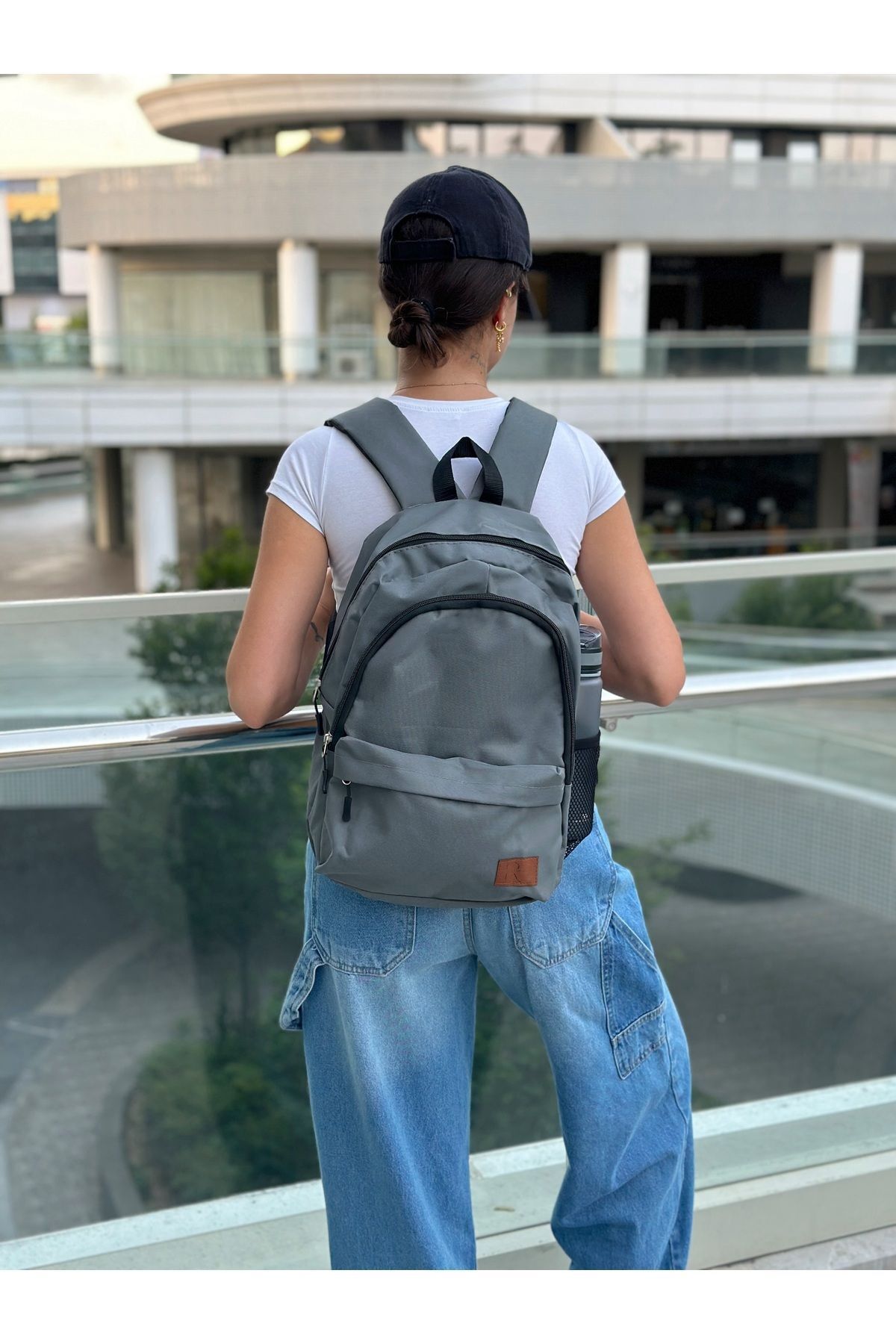 کوله پشتی زنانه خاکستری KIRASE | KRSCNT171 اورجینال - تصویر 2