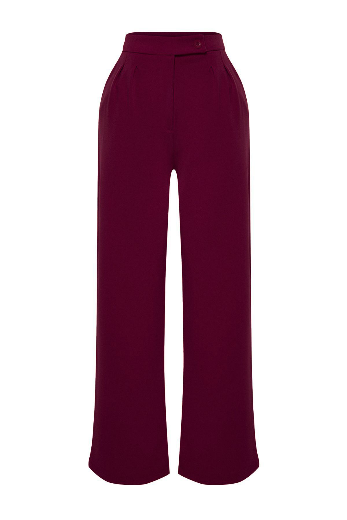 Trendyol Collection-Weinrote Hose aus gewebtem Stoff mit weitem Bein und weitem Bein TWOAW22PL0066 8