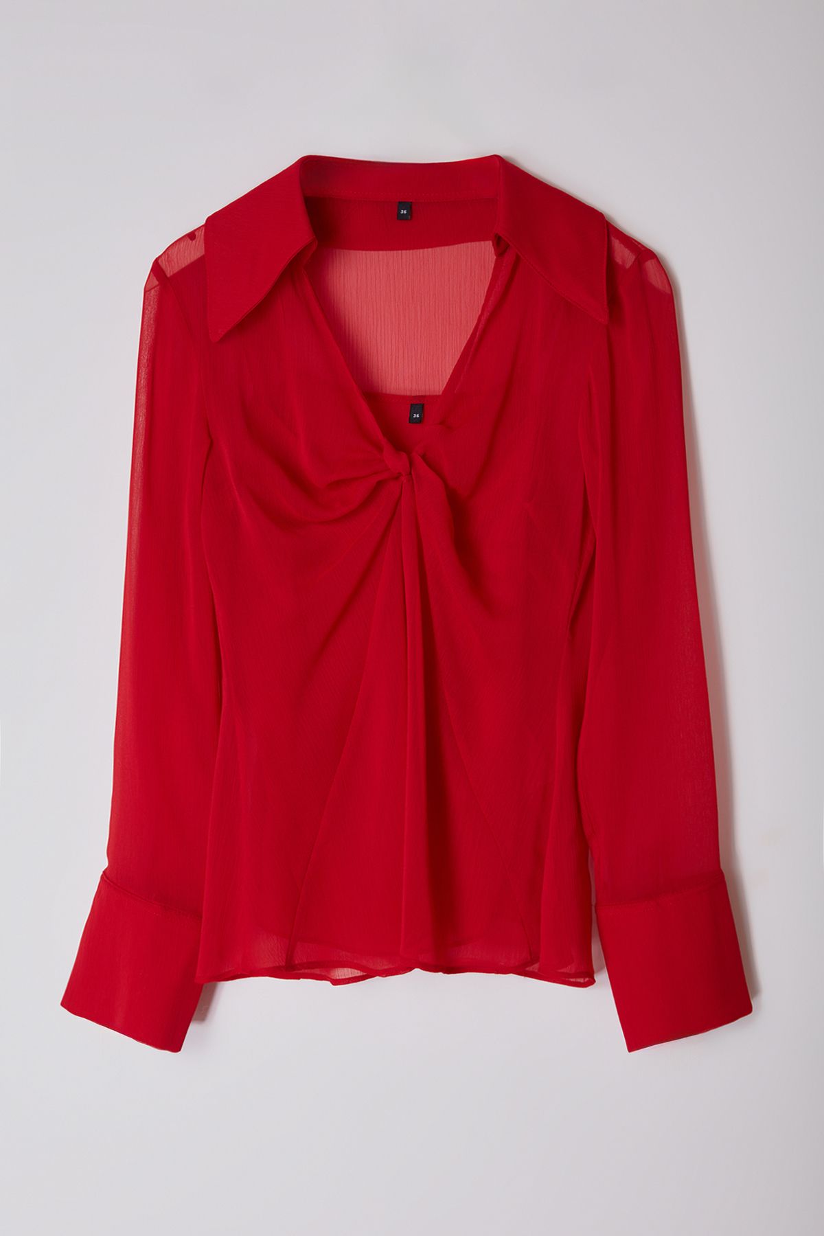 Trendyol Collection-Limited Edition Red Chiffon Blouse - Yoryo Tpraw25Bz00005 1