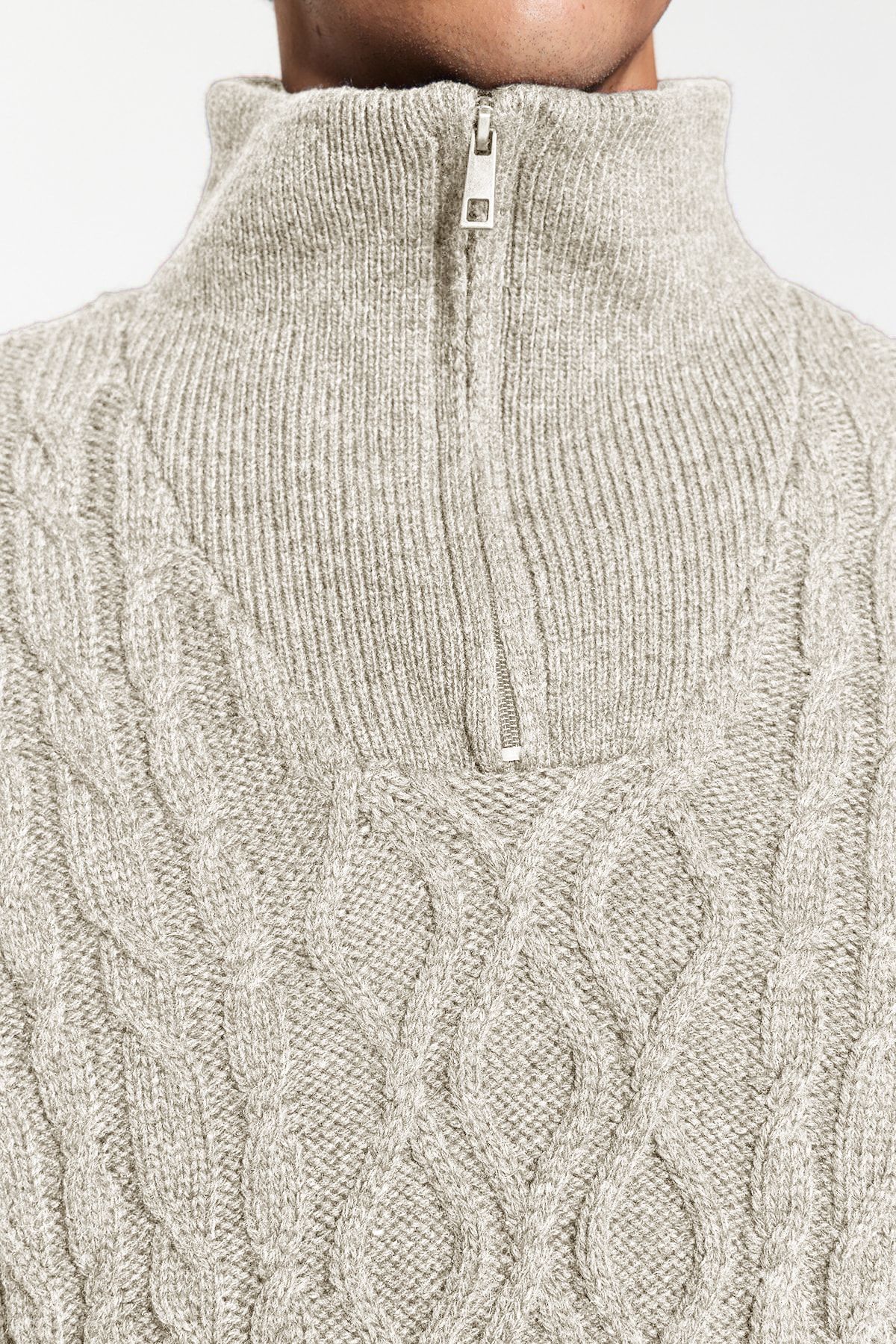 Trendyol Collection-Ecru Regular Half Rollkragenpullover aus Haarstrick TMNAW24KZ00047 17