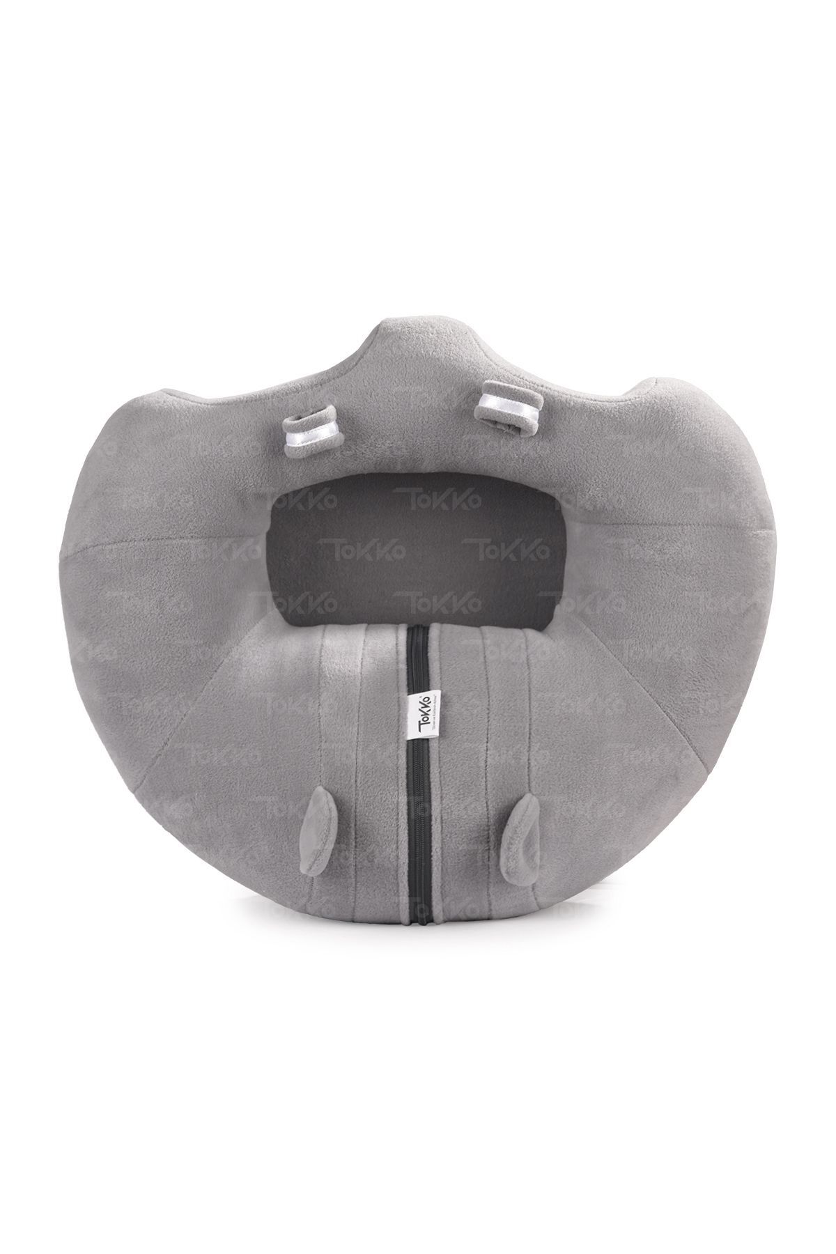 TOKKO Elyaf Dolgulu Bebek Oturma Destek Minderi - Devrilmez Bebek Koltuğu - Büyük Bebek Oturağı Gri fotoğrafı 4 (önizleme)