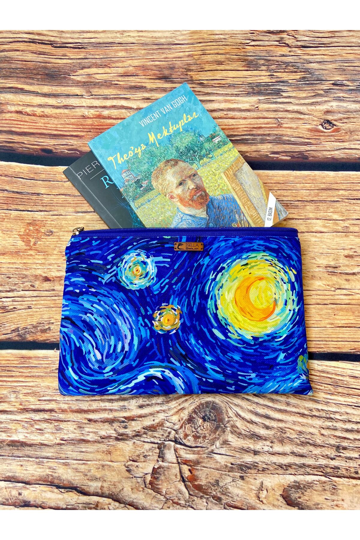 İsella Van Gogh El Çantası Portföy Tablet Ve Kitap Kılıfı görsel 3
